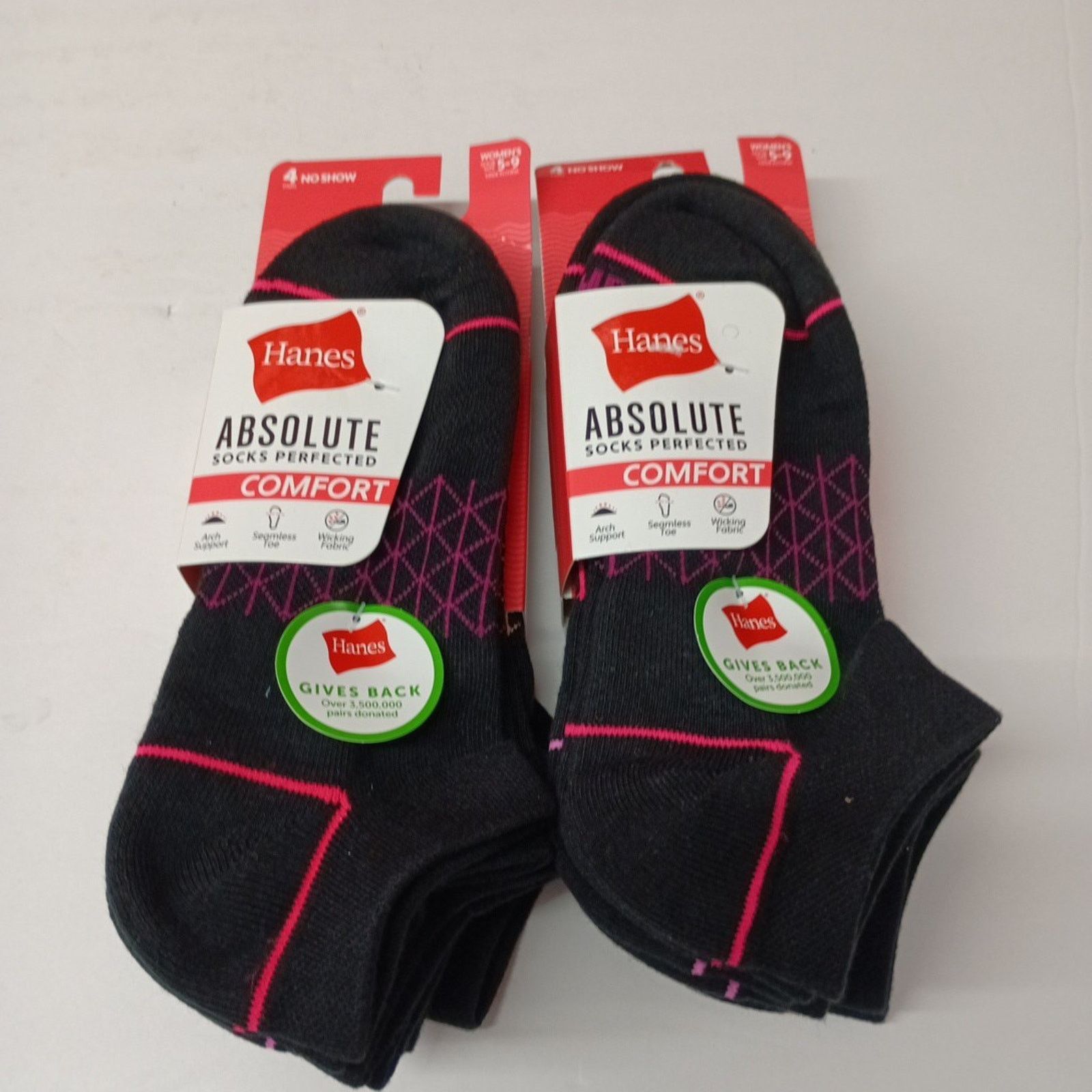 Hanes Hanes Absolute Women's No Show Socks Size 5-9 Shoes 8 Pairs Size ONE SIZE - 1 Thumbnail