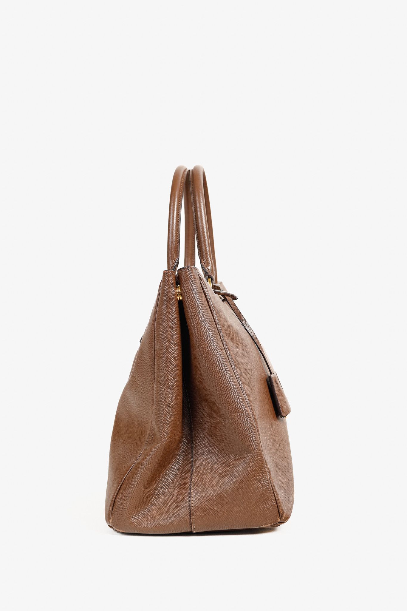 Prada Prada Galleria Medium Brown Saffiano Leather Tote Size ONE SIZE - 3 Thumbnail