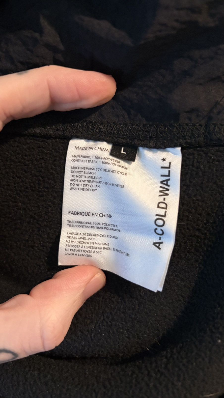 A-COLD-WALL* A-COLD-WALL Men's Bonded Axis Panelled Fleece Jacket Size US L / EU 52-54 / 3 - 7 Thumbnail
