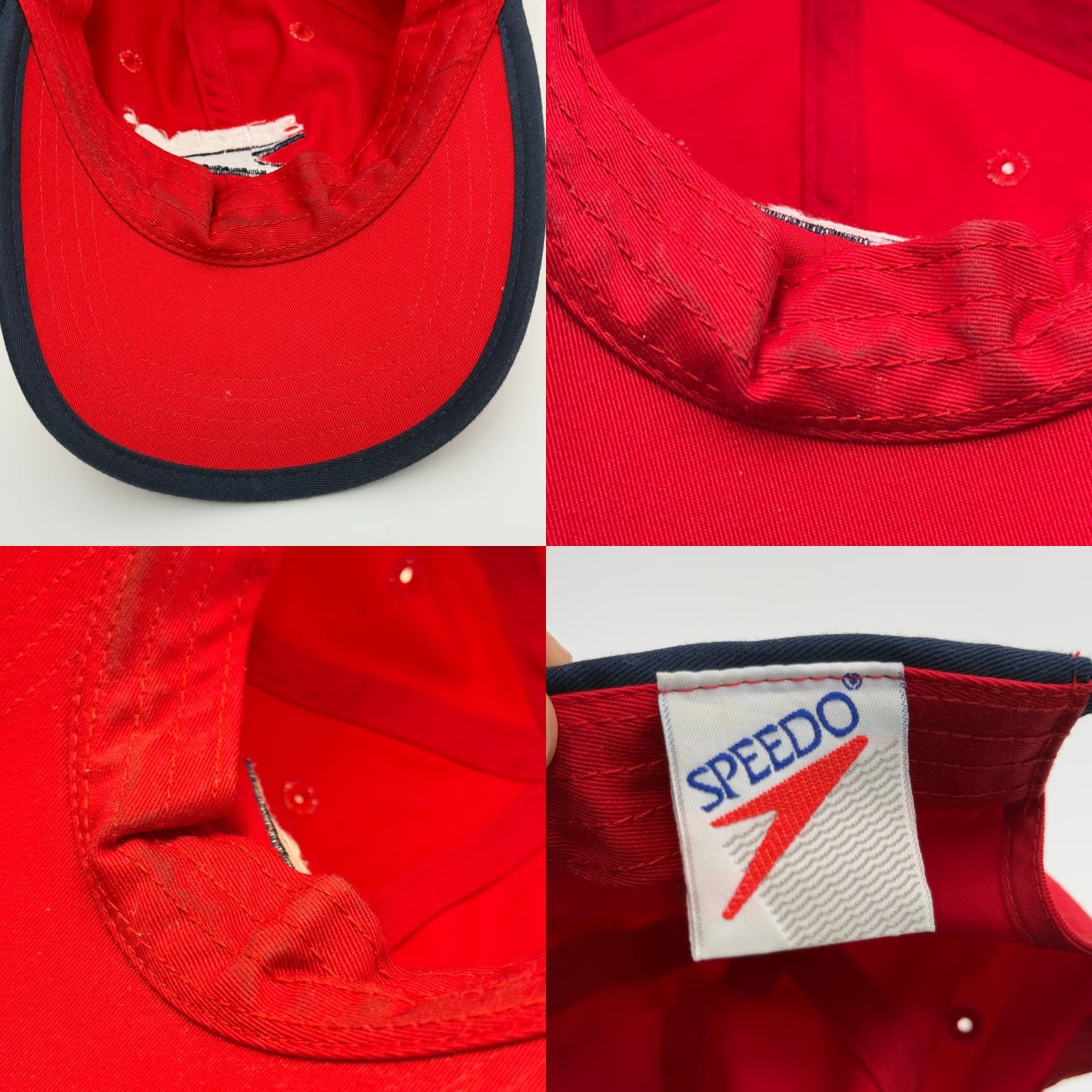 Speedo VINTAGE Speedo Mens Red OS Adjustable Beach Lifeguard Cap Hat Size ONE SIZE - 9 Thumbnail