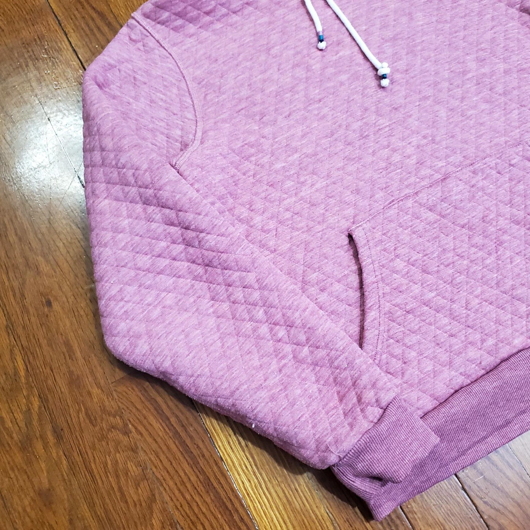 Marine Layer Marine Layer Hoodie Sweatshirt Womens L Pink Quilted Beaded Geometric Pocket Crew Neck Hooded Pullover Knit Size L / US 10 / IT 46 - 2 Thumbnail