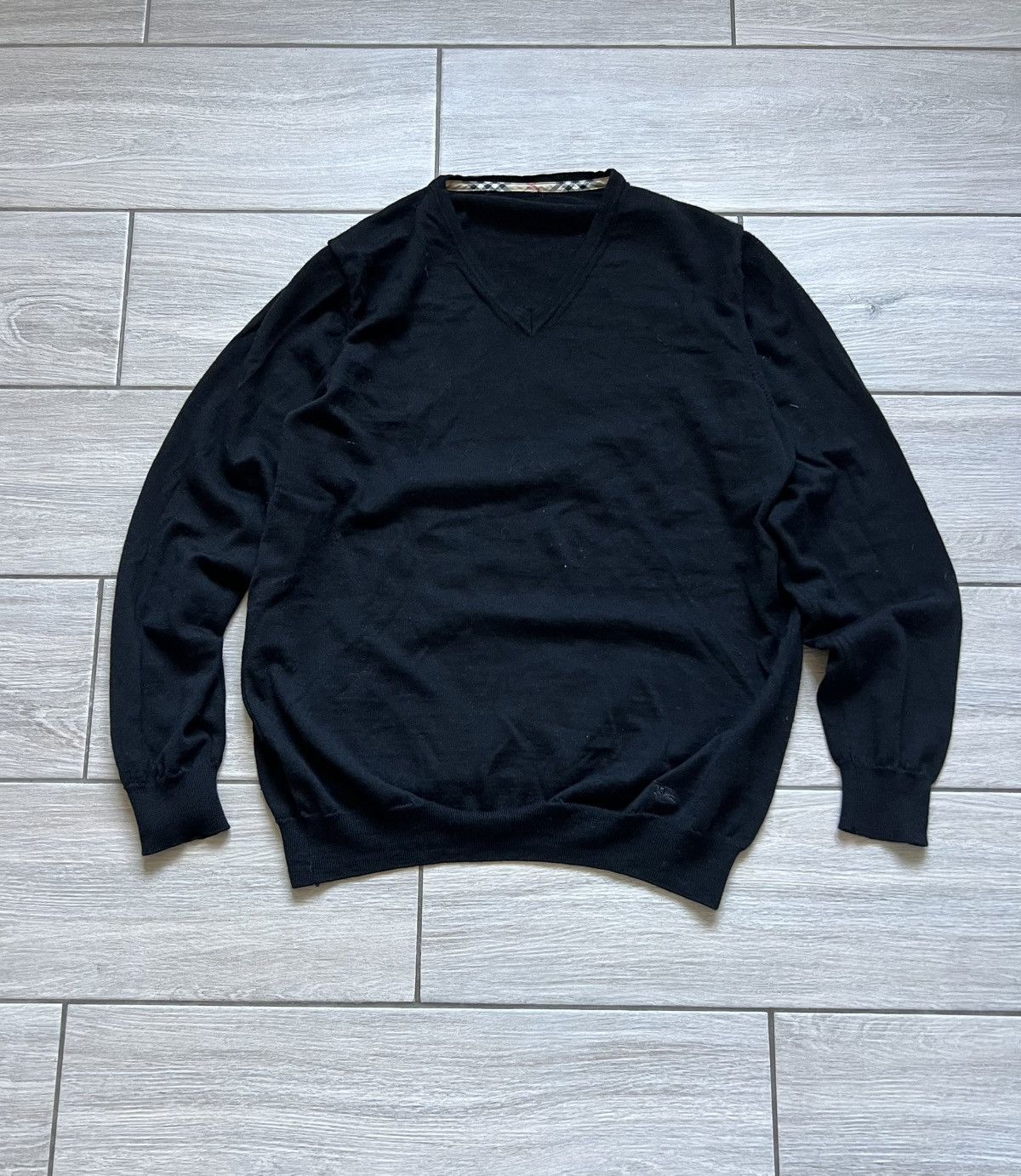 Burberry Vintage Burberry Sweatshirt Knit Black Old Money Size US L / EU 52-54 / 3 - 4 Thumbnail