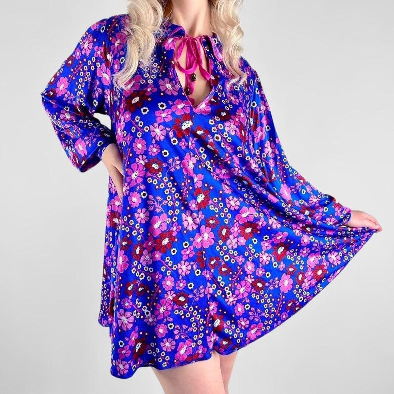 Free People Free People retro 60s flower power mini dress Size S / US 4 / IT 40 - 3 Thumbnail