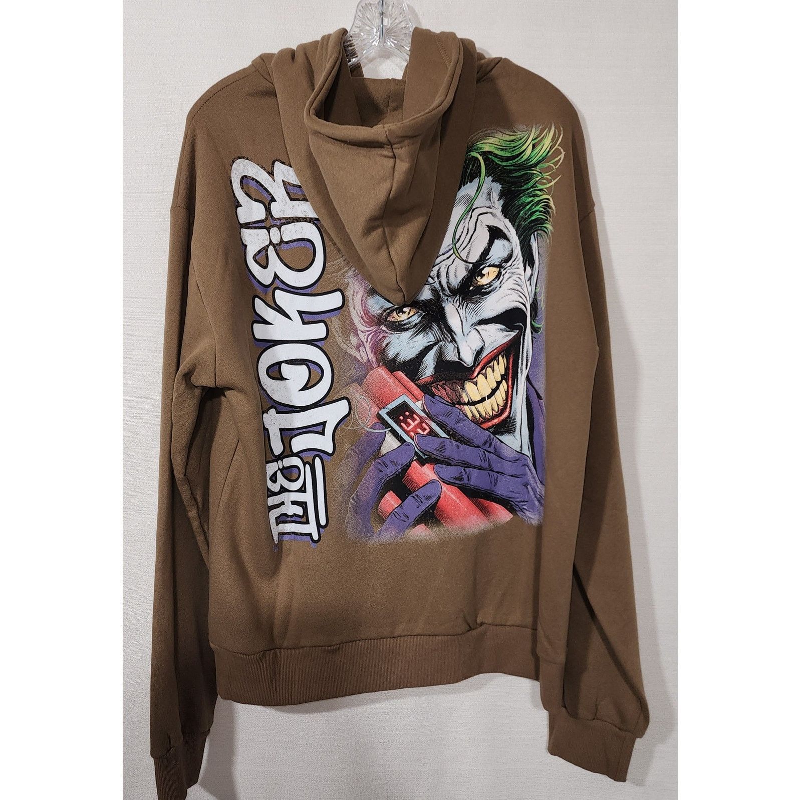 DC Comics The Joker brown Hoodie Size Medium men's Size US M / EU 48-50 / 2 - 2 Thumbnail