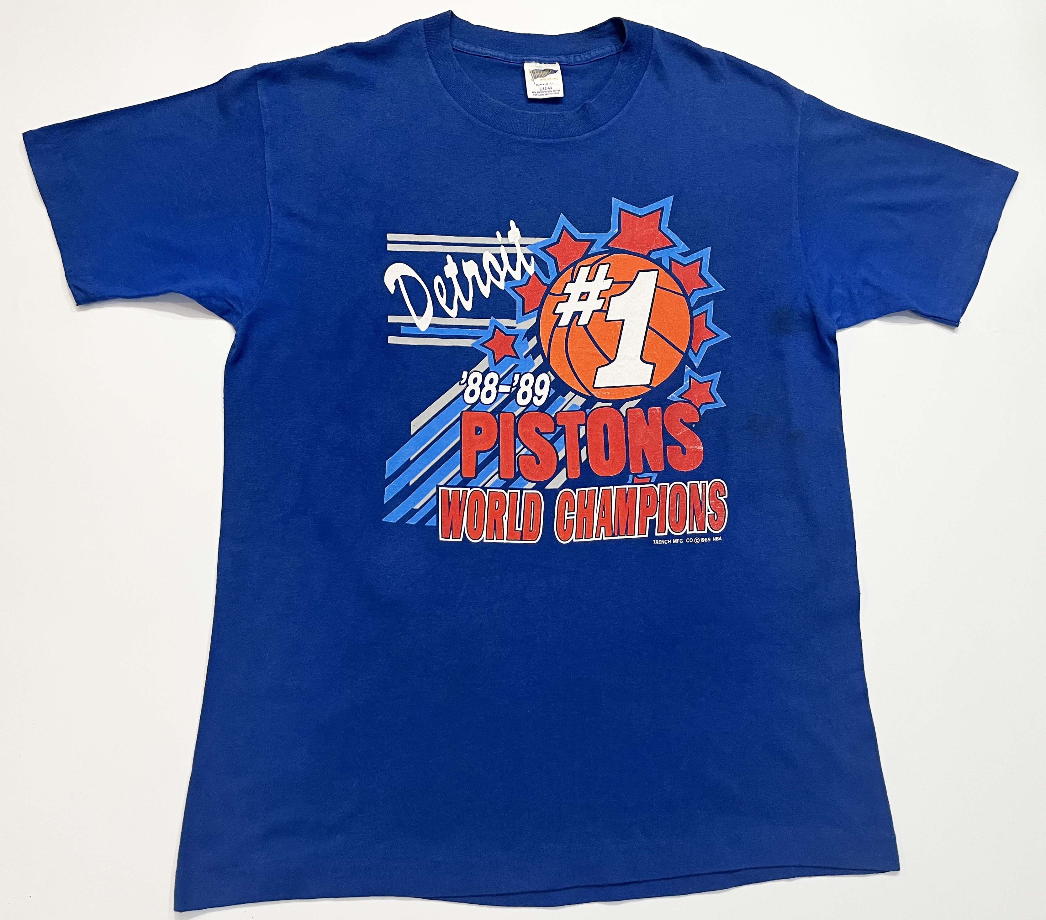 NBA Vintage Trench 1989 NBA Detroit Pistons Basketball T-Shirt Size US L / EU 52-54 / 3 - 1 Thumbnail