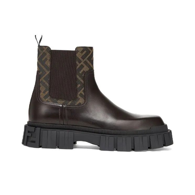 Fendi o1s1wg111224 Force Panelled Chelsea Boots in Brown Size US 13 / EU 46 - 1 Thumbnail