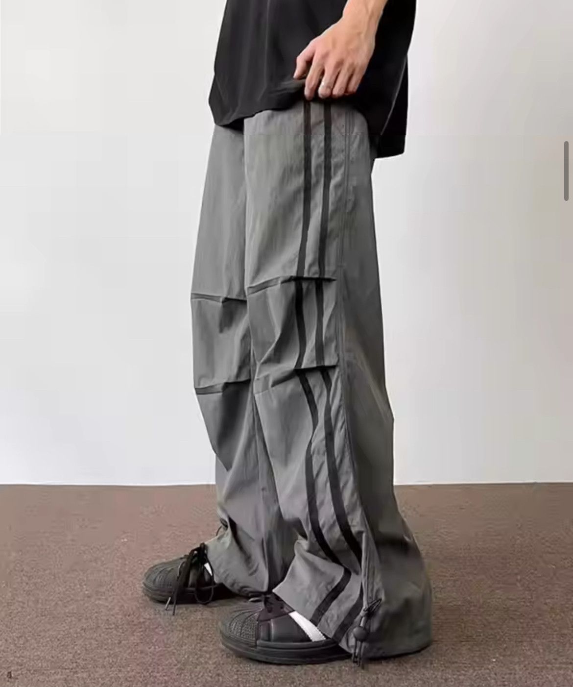 Japanese Brand Harajuku Elastic Waist Stripes Baggy Sports Pant Size US 28 / EU 44 - 3 Thumbnail