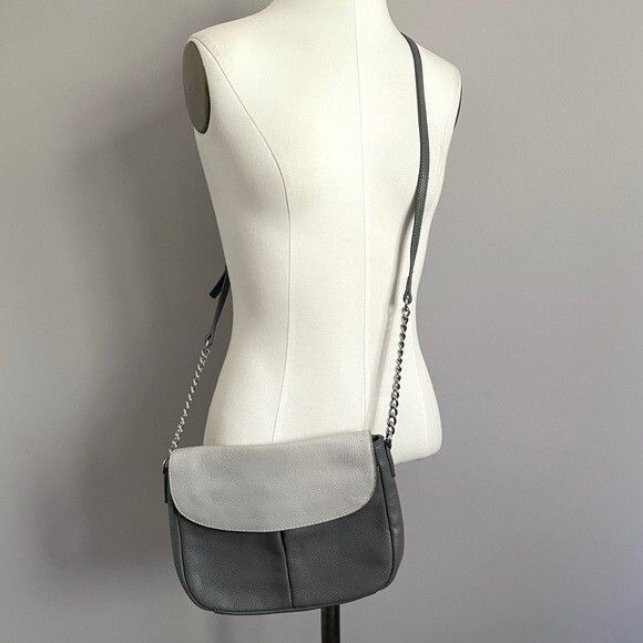 Other Nordstrom Halogen Gray Fremont Leather Crossbody Flap Bag Size ONE SIZE - 2 Thumbnail
