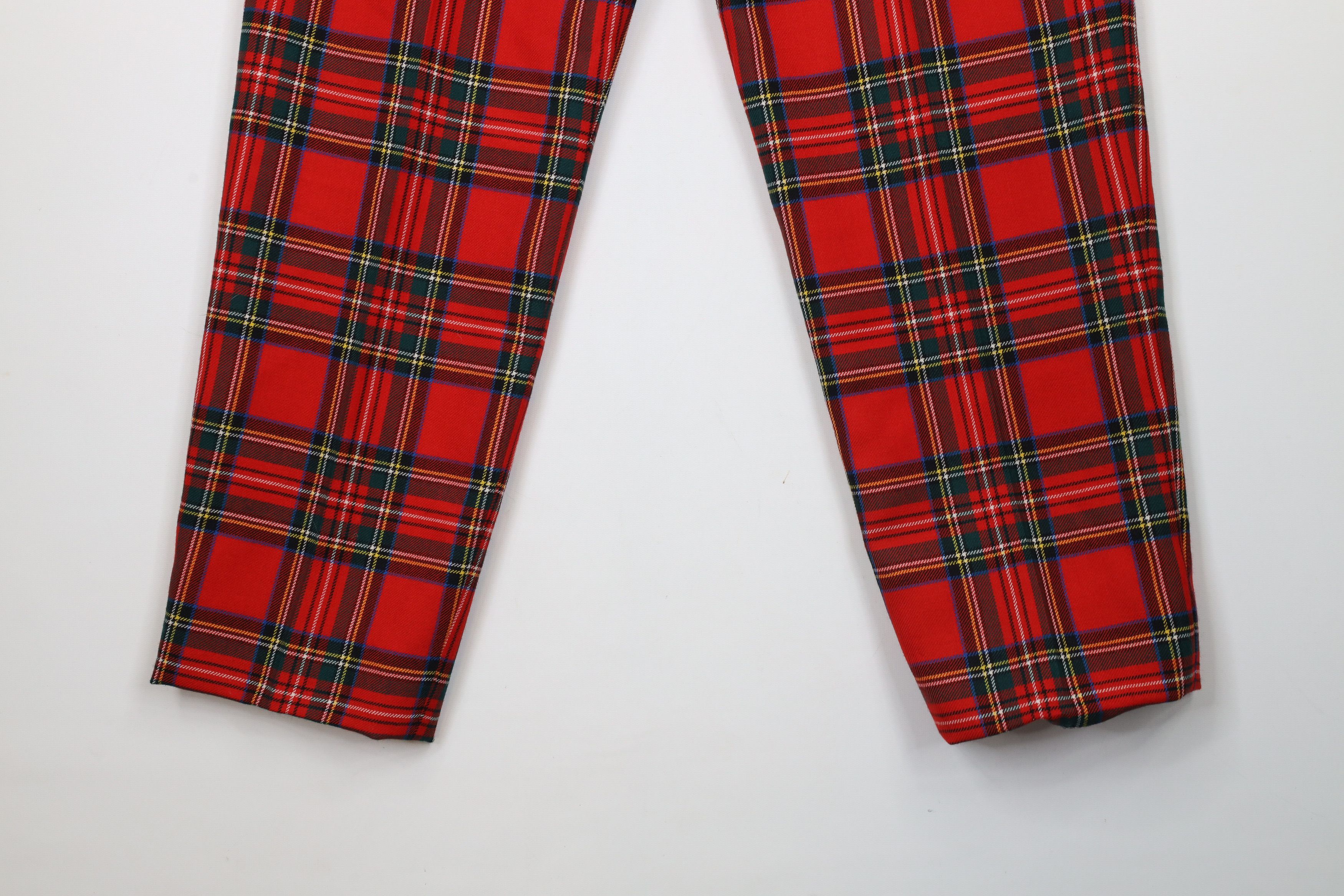 Vintage Vintage 90s Streetwear Pleated Wool Chino Pants Red Plaid Size 28" / US 6 / IT 42 - 10 Thumbnail