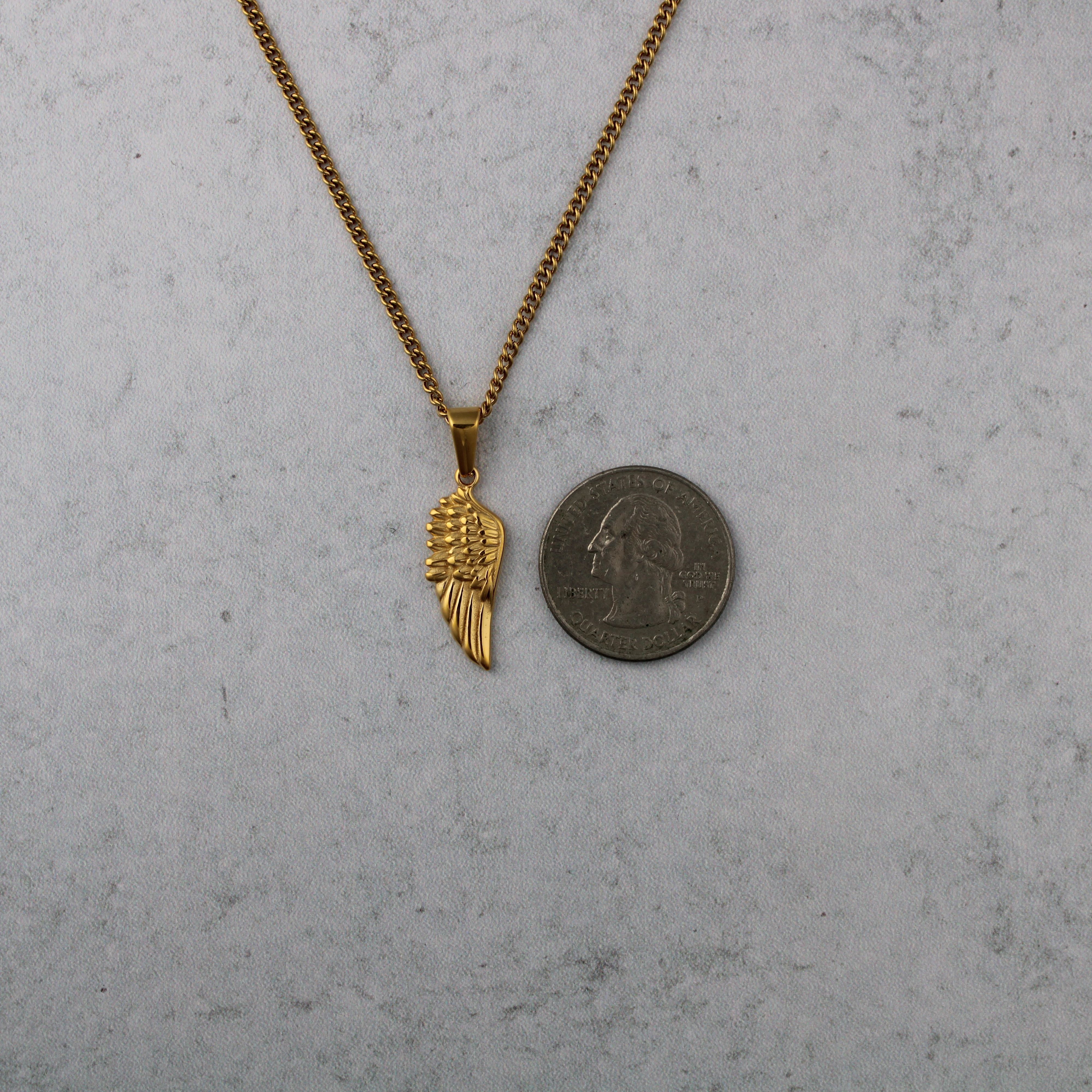Jewelry Gold Wing Pendant Chain Necklace Size ONE SIZE - 5 Thumbnail