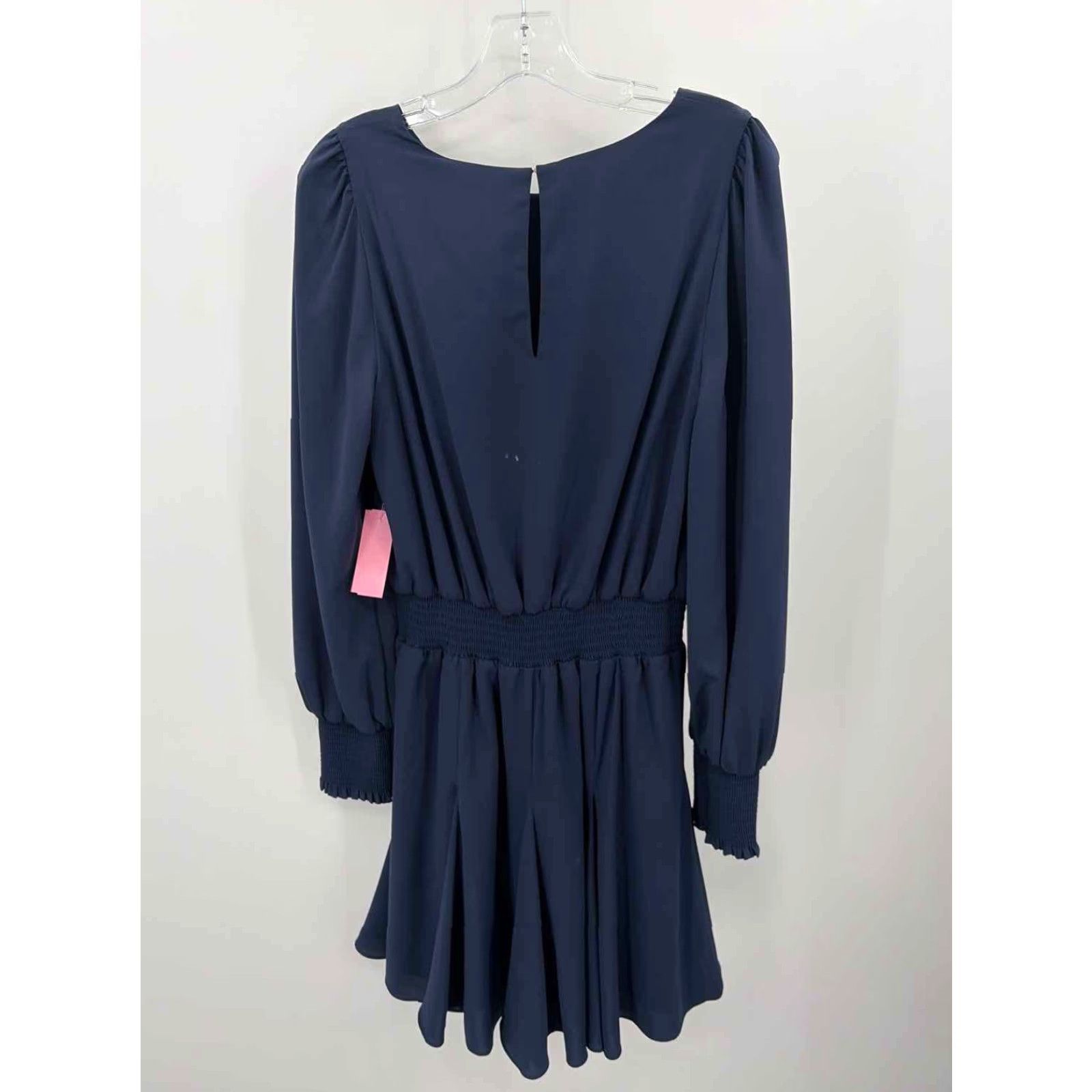 Pre-Owned Lilly Pulitzer Dress Knee Length Long Sleeve Navy Size 10