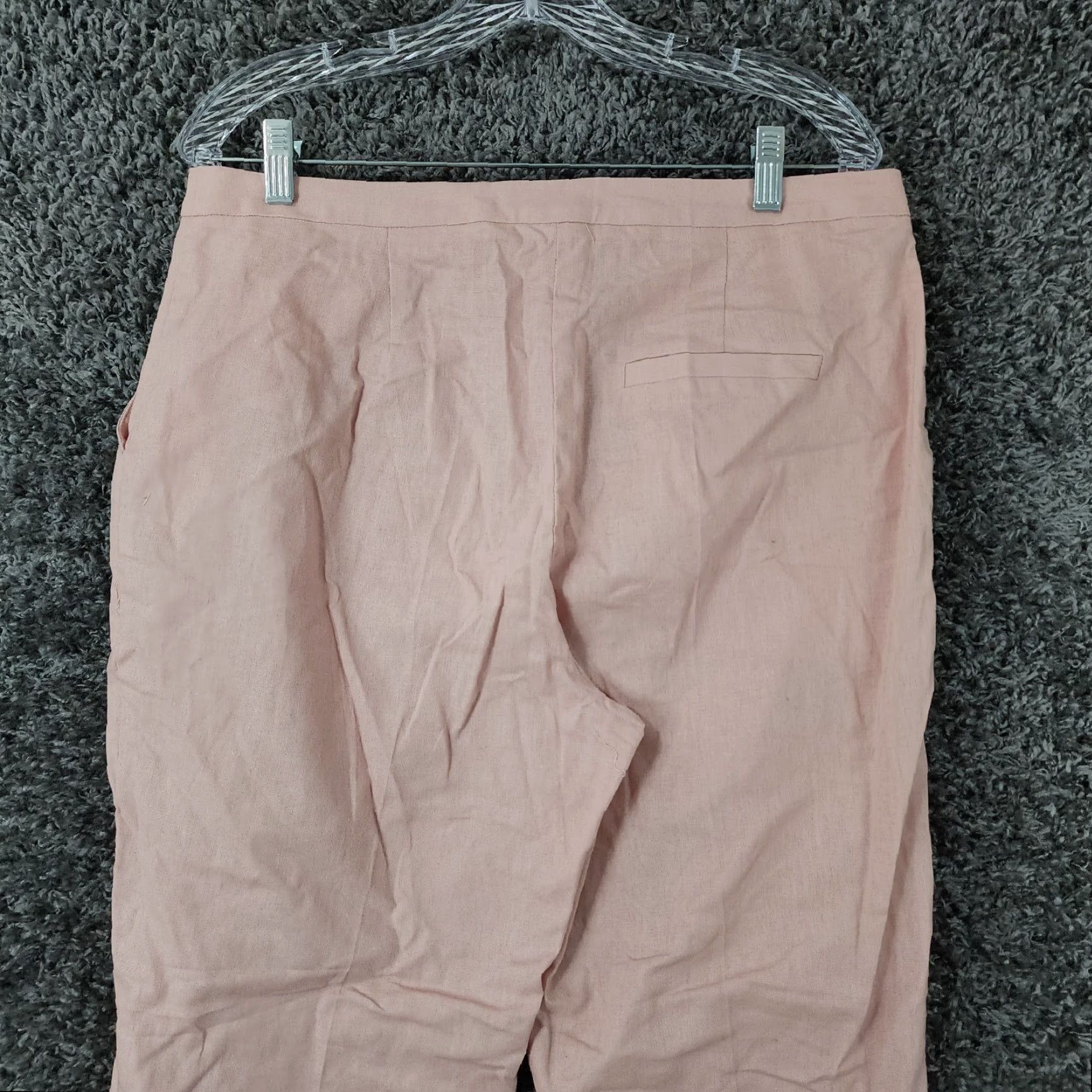 Asos ASOS Womens Pink Linen Cotton Blend Straight Pants Size 10 Regular Size 32" / US 10 / IT 46 - 7 Thumbnail