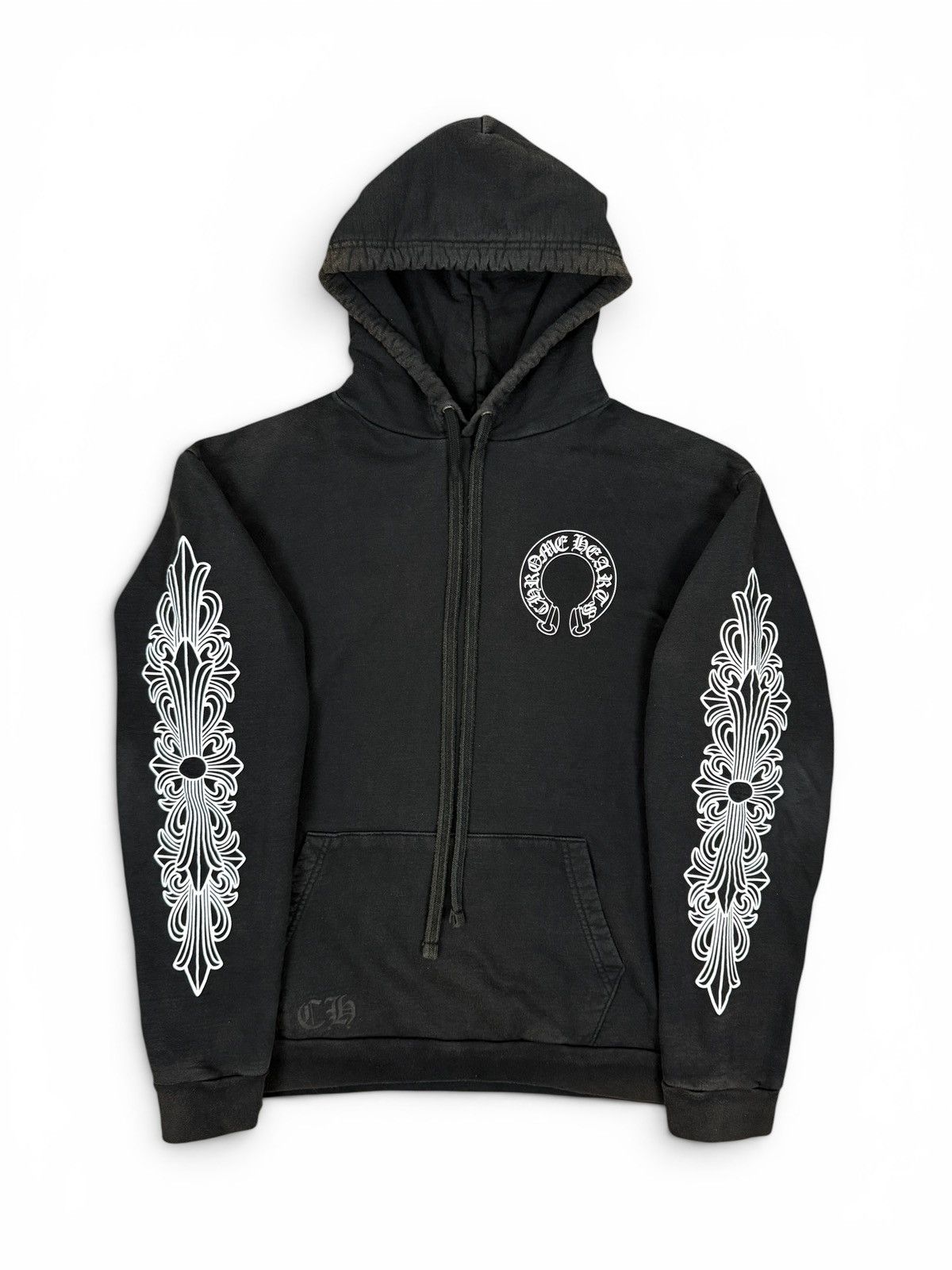 Chrome Hearts Horseshoe Floral Hoodie Black | Grailed