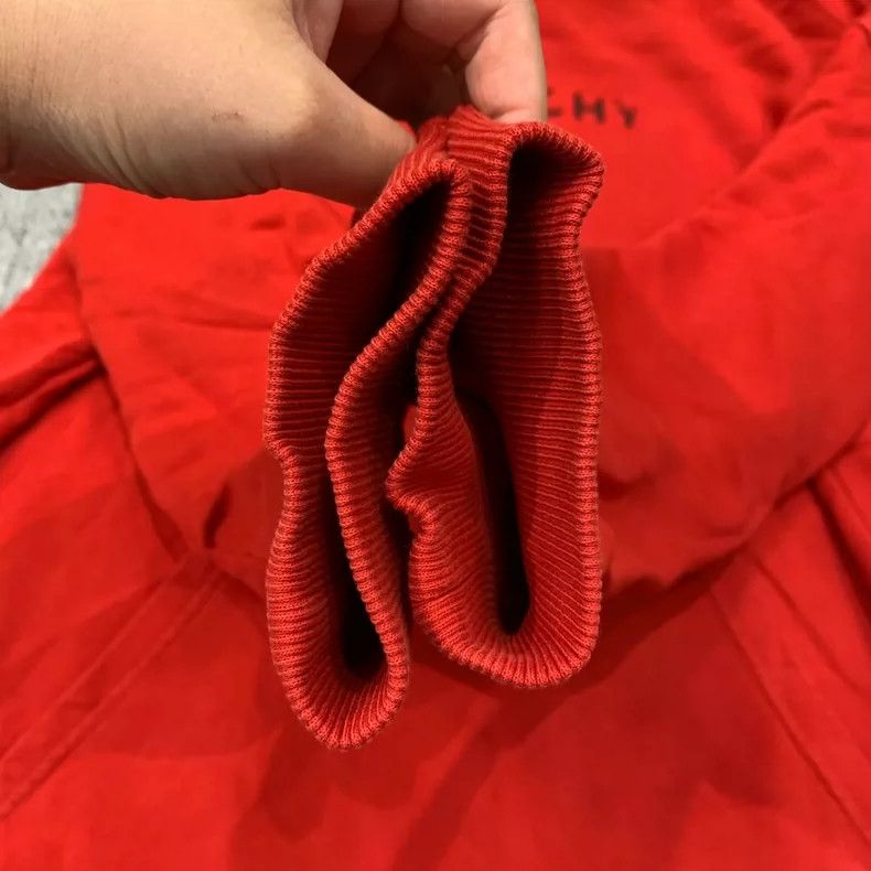 Givenchy Givenchy Red Destroyed Logo Hooded Sweatshirt 2506-Nextarro Size US XXL / EU 58 / 5 - 3 Thumbnail
