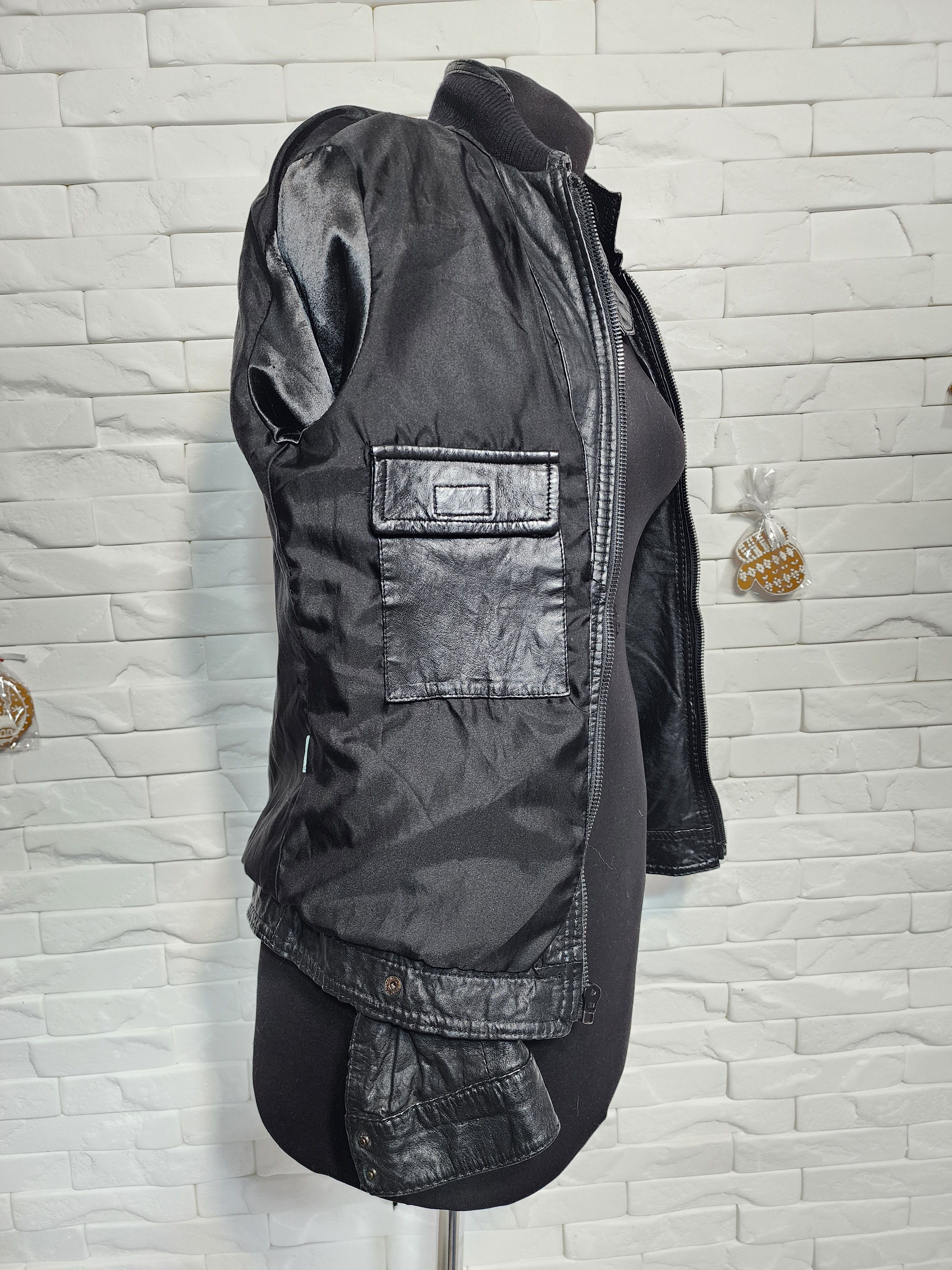 Other Men's Black Genuine Leather Jacket: Zippered Pockets, Size US S / EU 44-46 / 1 - 8 Thumbnail