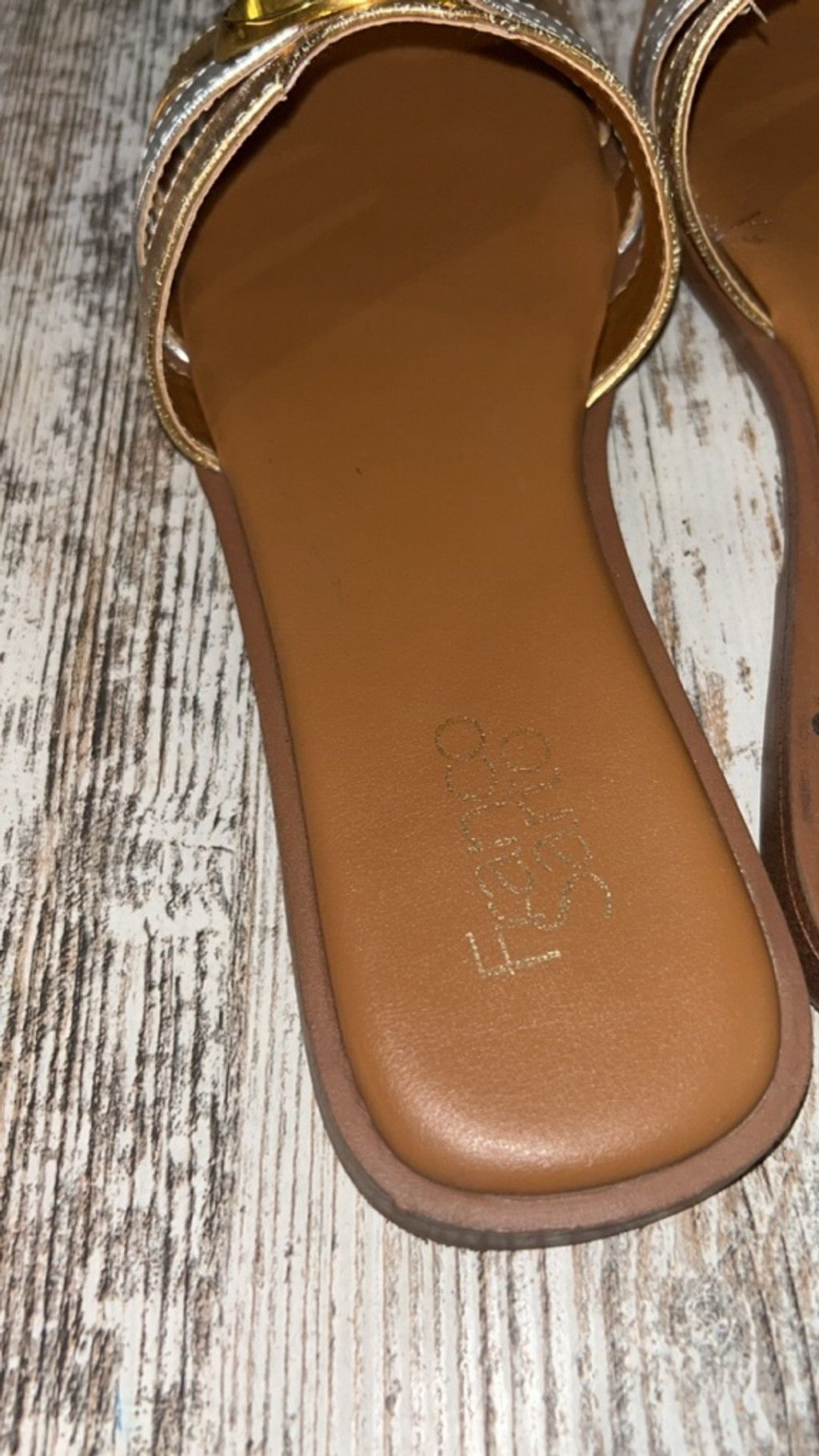 Franco Sarto Women's Franco Sarto Gold Silver Milada Flat Sandals Size 10 Size US 10 / IT 40 - 4 Thumbnail