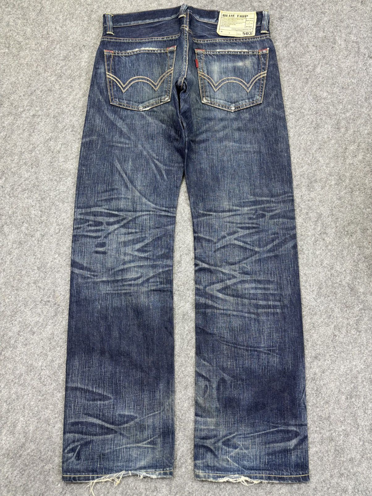 Edwin 💥Rare Fades💥Archival Edwin 503 Rare Straight Cut Denim K30 Size US 33 - 15 Thumbnail
