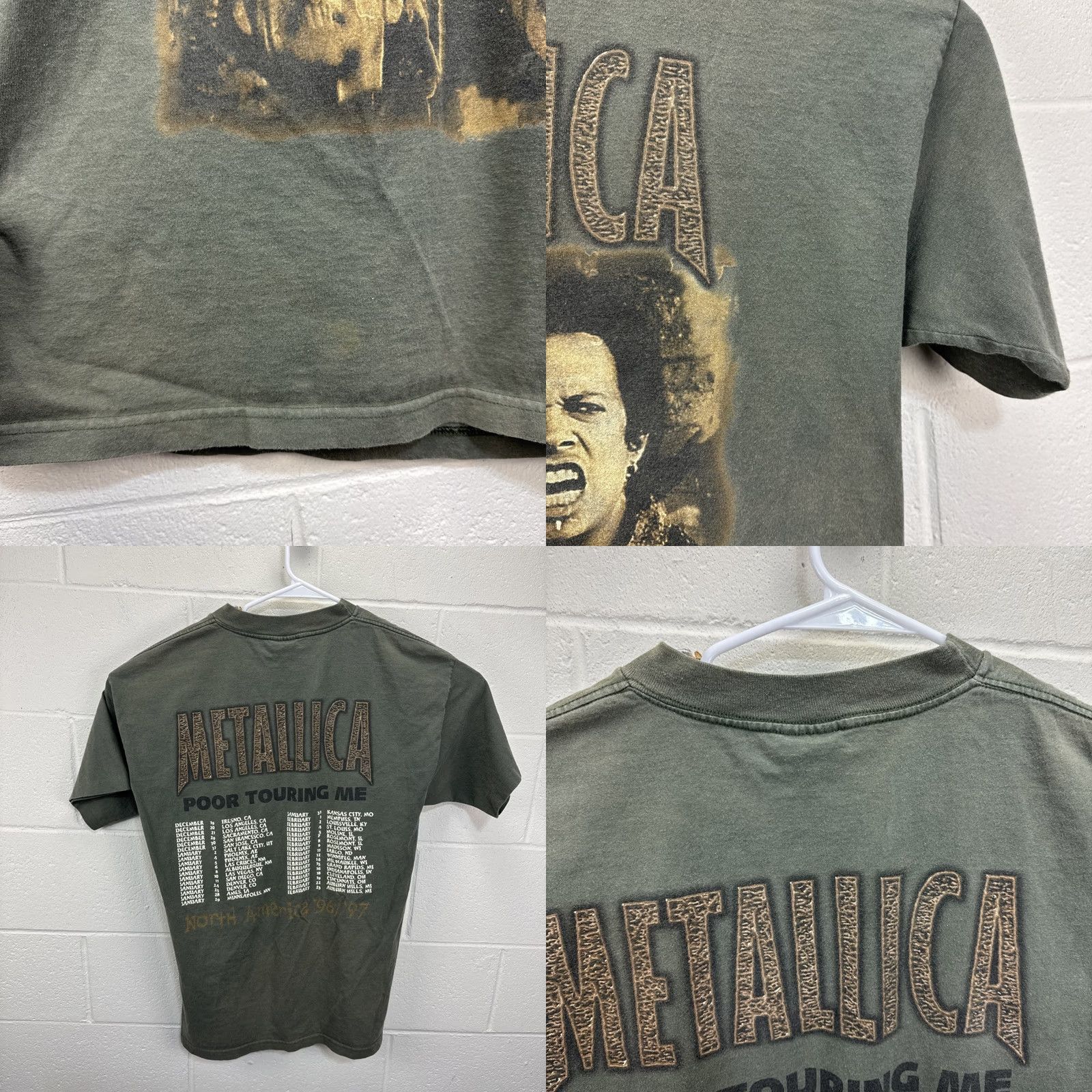 Vintage VINTAGE Giant Metallica Poor Touring Me Tour T Shirt Mens XL Green 90s Band Rock Graphic Print Sizes XL Mens Size US XL / EU 56 / 4 - 9 Thumbnail