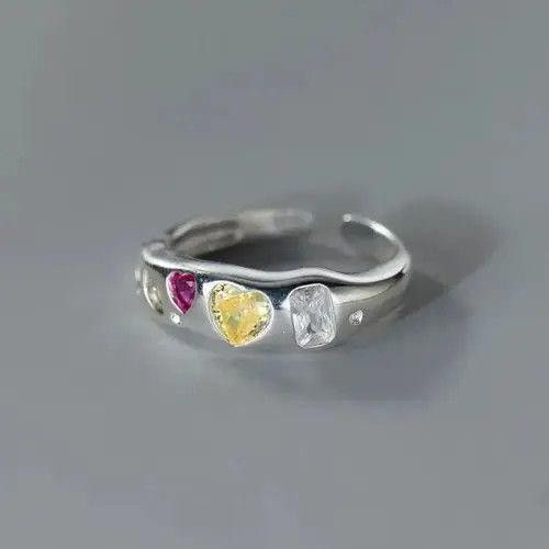 Other Colorful Gemstone Adjustable Silver Ring Size ONE SIZE - 1 Thumbnail