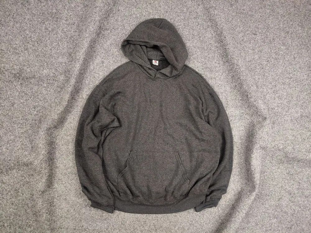 Fruit Of The Loom Vintage 90's fruit of the loom Blank Gray Hoodie USA Style Size US L / EU 52-54 / 3 - 1 Thumbnail