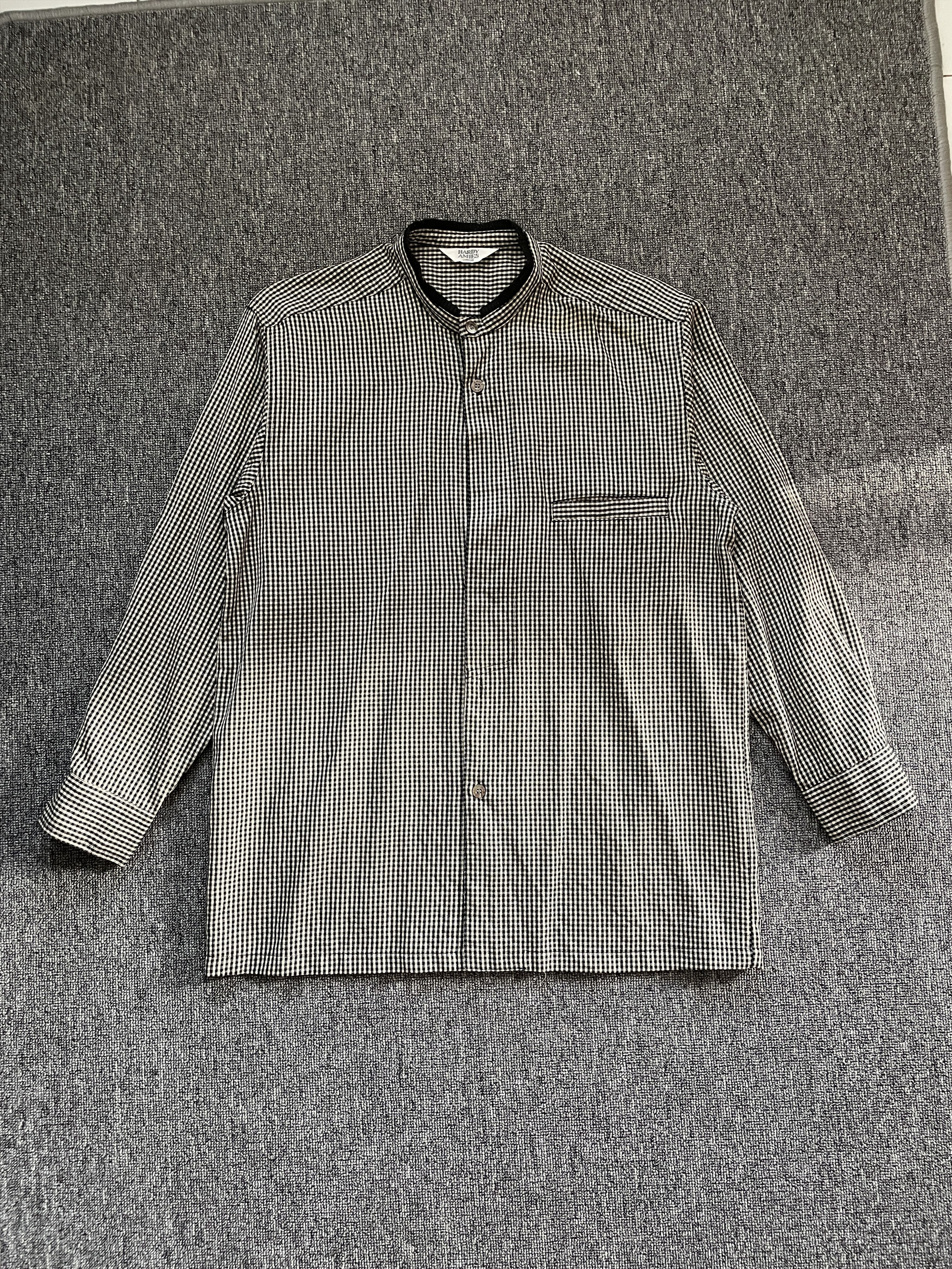 Hardy Amies 90s Hardy Amies London Long Sleeve Shirt Wool Stand Collar Size US M / EU 48-50 / 2 - 1 Thumbnail