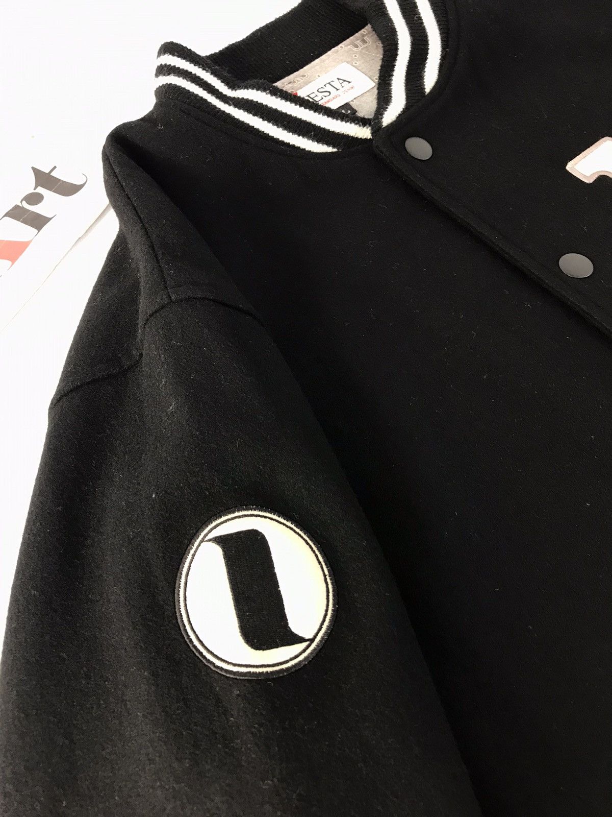 Japanese Brand × Vintage Vintage Nesta Brand Varsity Jacket Big Logo (N) Snap Button Size US XL / EU 56 / 4 - 6 Thumbnail