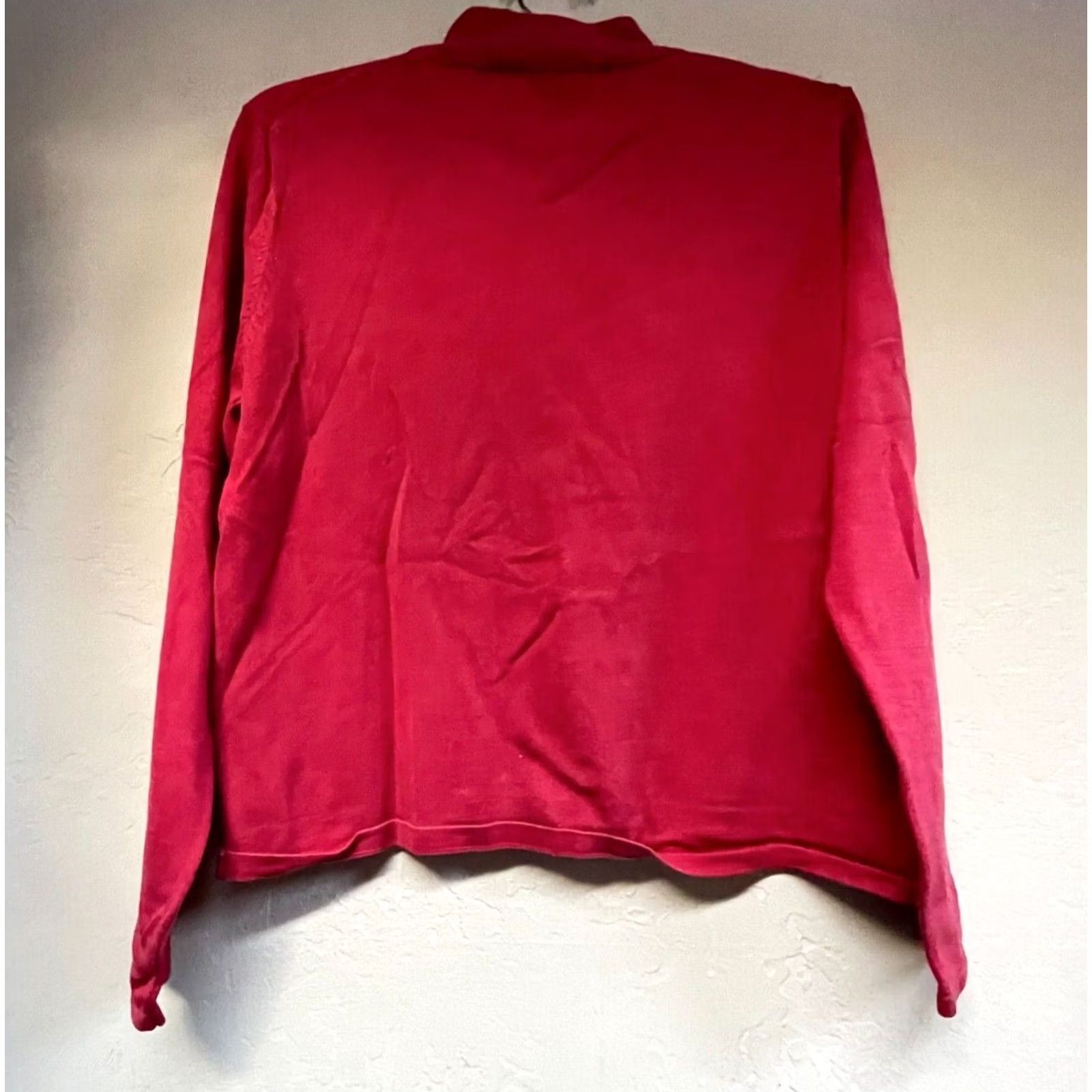 Pendleton Pendleton Women Sweater Red Large Mock Neck Long Sleeve Silk Blend Pullover Knit Size L / US 10 / IT 46 - 2 Thumbnail