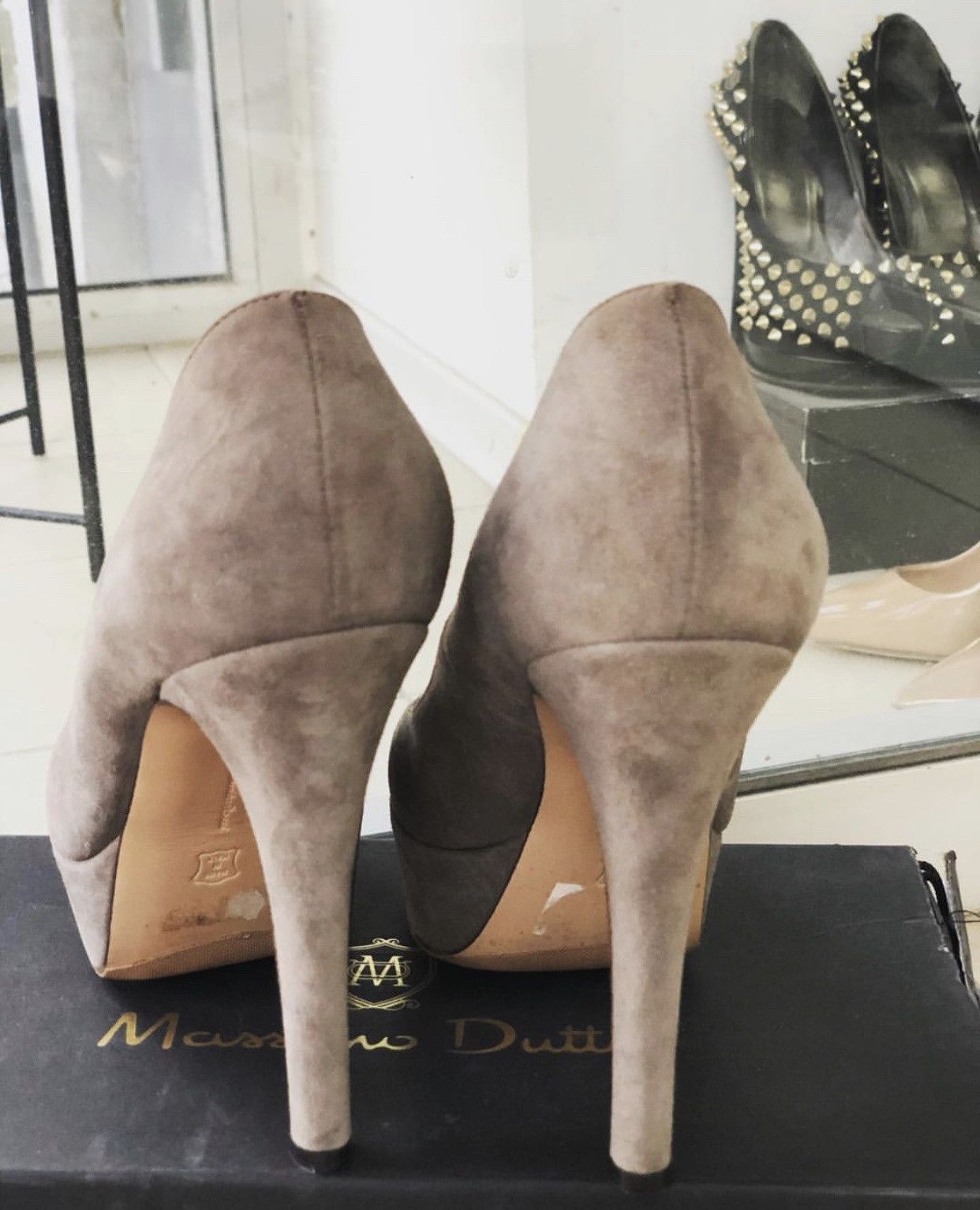 Gianvito Rossi Gianvito Rossi Women's Taupe Suede Heels Size US 8 / IT 38 - 5 Thumbnail