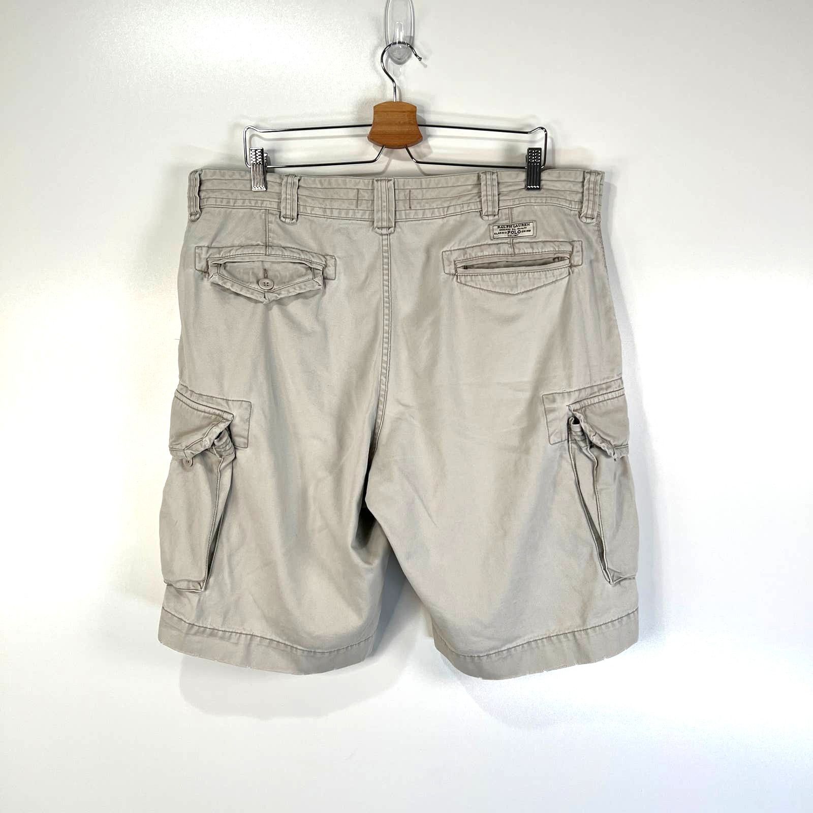 Polo Ralph Lauren × Vintage Vintage 90s Polo Ralph Lauren Cargo Shorts Khaki Size US 38 / EU 54 - 7 Thumbnail