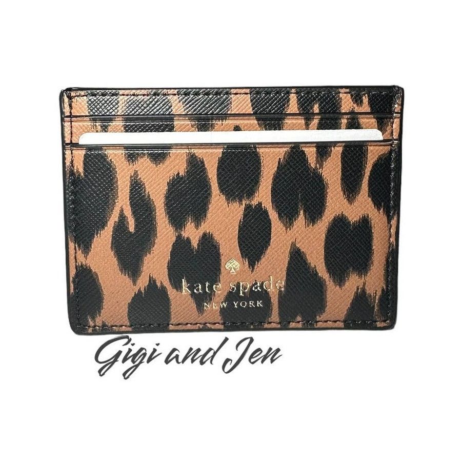 Kate Spade Kate Spade Leopard Print Animal Print Small Slim Card Holder Size ONE SIZE - 1 Thumbnail