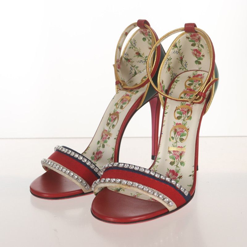 Gucci Gucci Red Leather High Heel Shoes Size US 8 / IT 38 - 1 Thumbnail