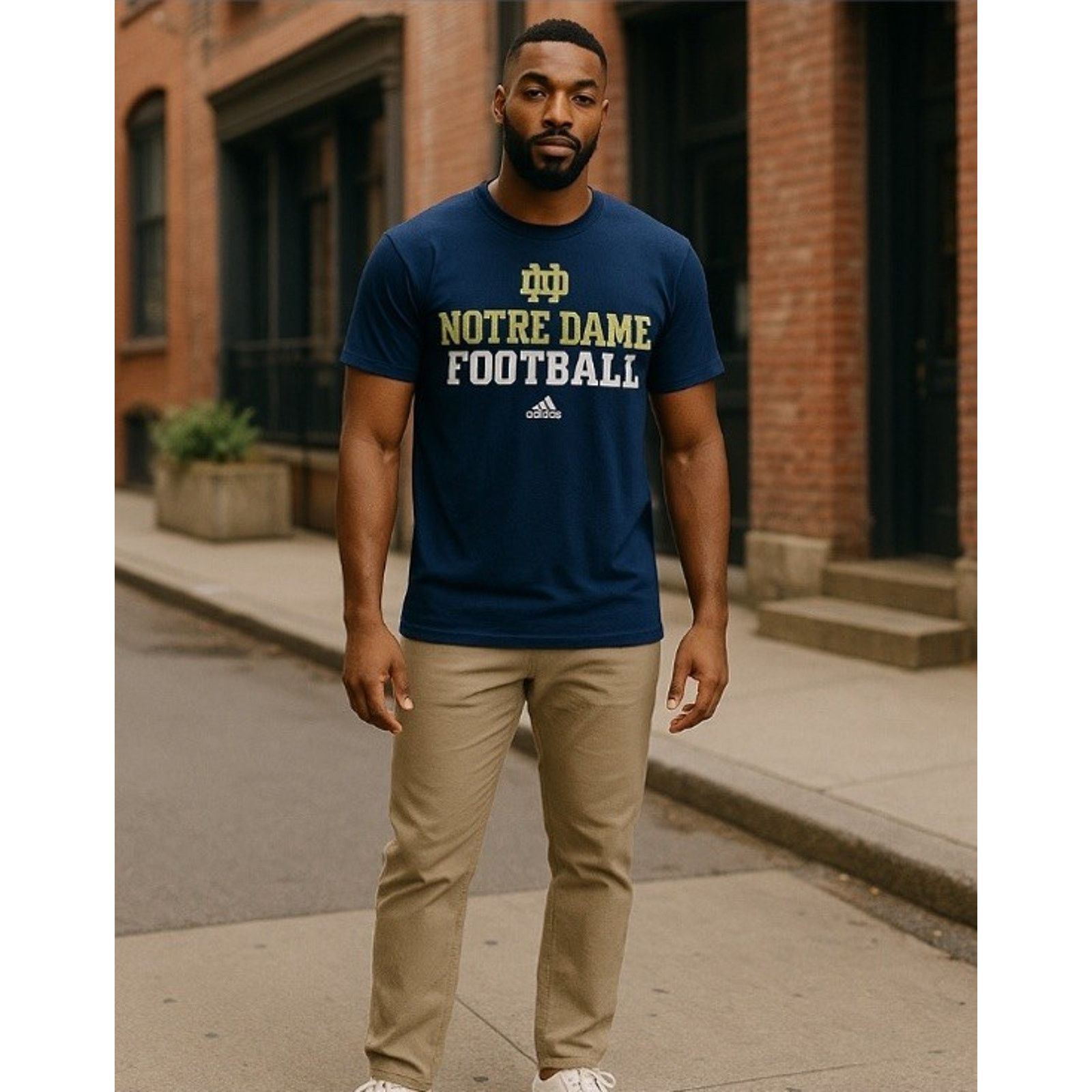 Adidas Adidas Notre Dame Irish Football The Go-To Tee Short Sleeve Size US XL / EU 56 / 4 - 9 Thumbnail