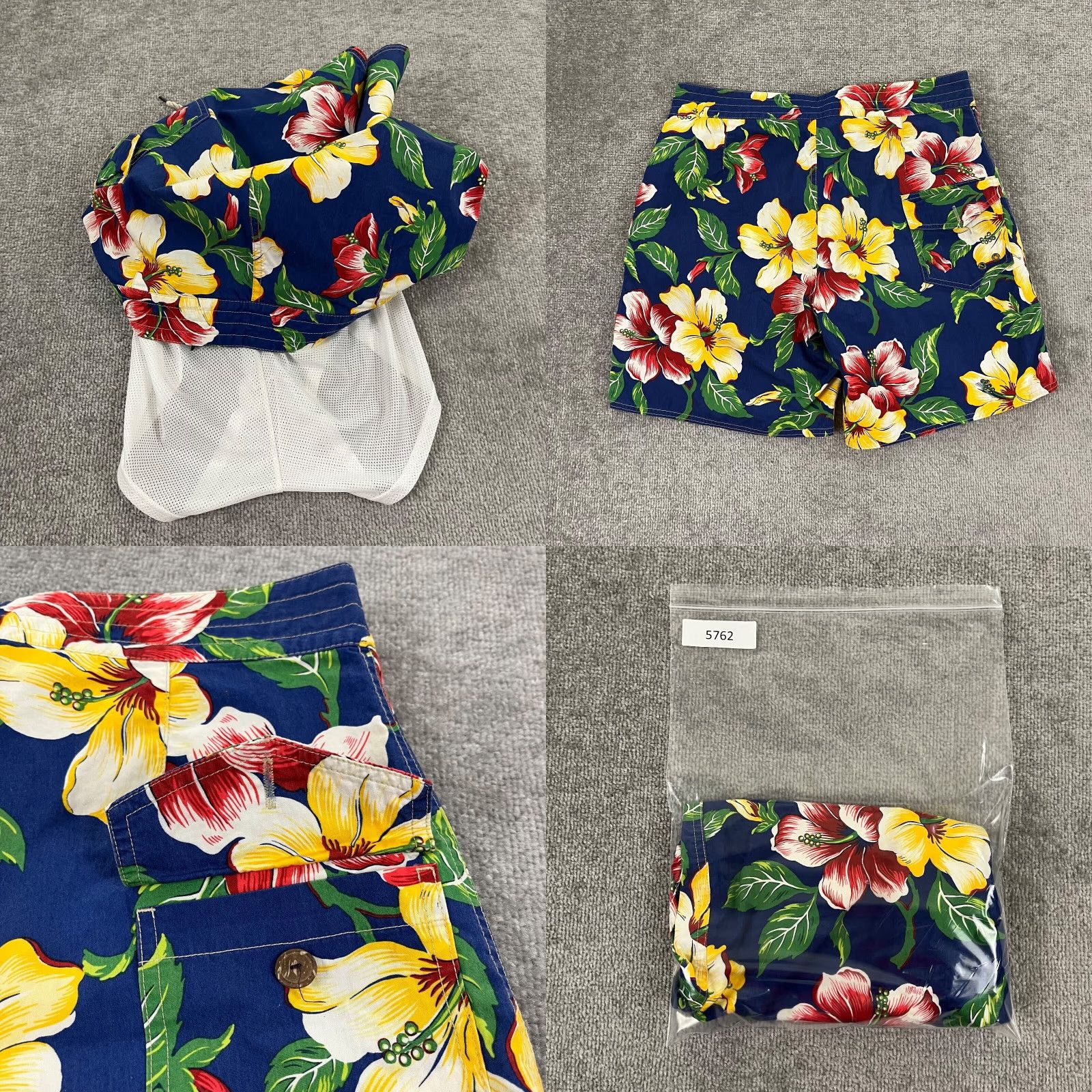 Polo Ralph Lauren Polo Ralph Lauren Swim Trunks Mens 32 x 8" Blue Yellow Floral Lined Board Shorts Size US XS / EU 42 / 0 - 8 Thumbnail