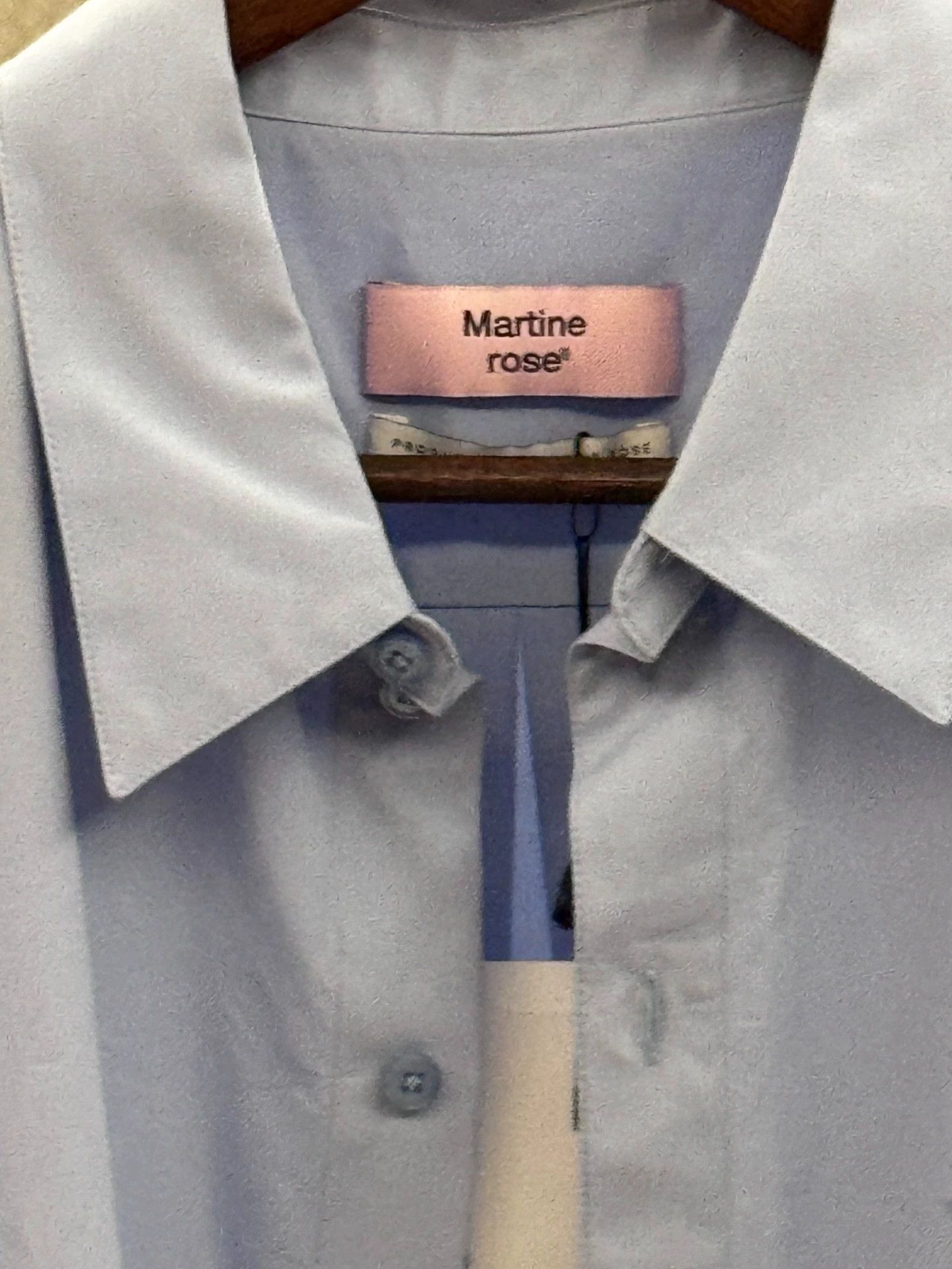 Martine Rose Martine Rose Asymmetric Button Blue Long Sleeve Shirt L New Size L / US 10 / IT 46 - 3 Thumbnail
