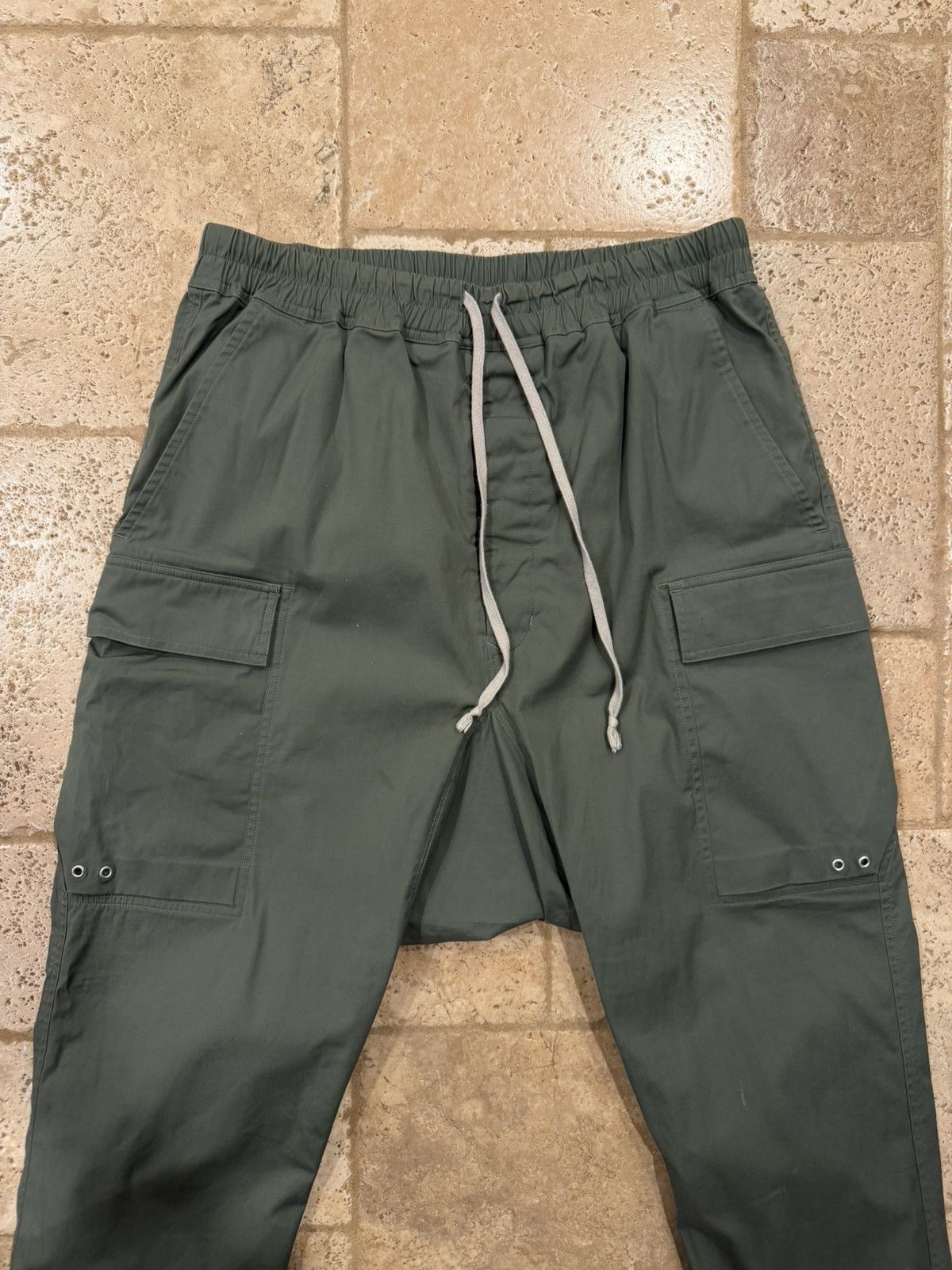Rick Owens Rick Owens EDFU 23 Green Drop Crotch Cargo Drawstring Pants Size US 34 / EU 50 - 3 Thumbnail