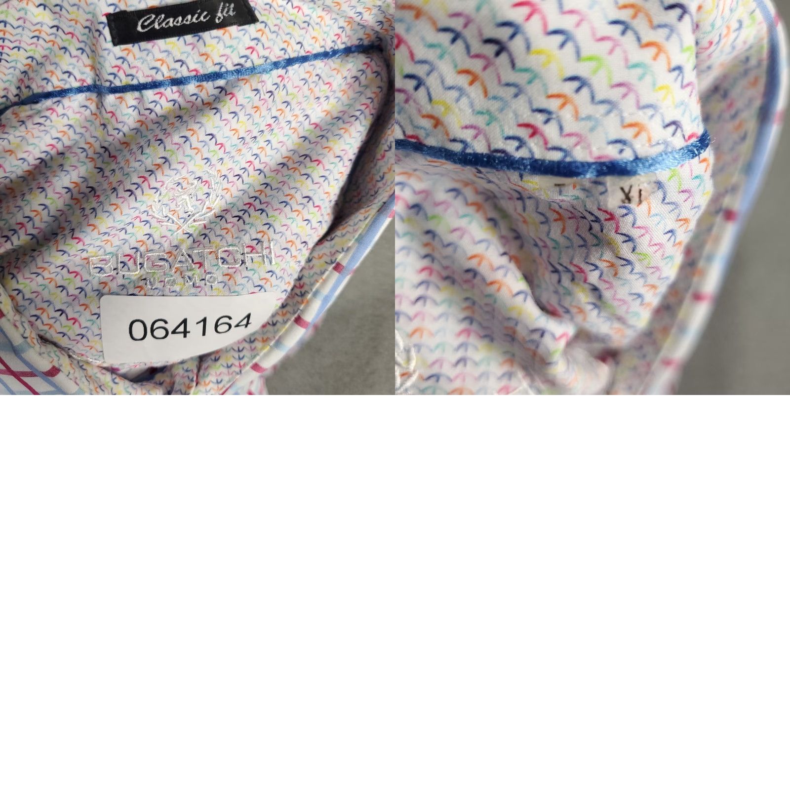 BUGATCHI Bugatchi Uomo Shirt XL Red Blue Striped Casual Button-Up Long Sleeve Mens Size US XL / EU 56 / 4 - 8 Thumbnail
