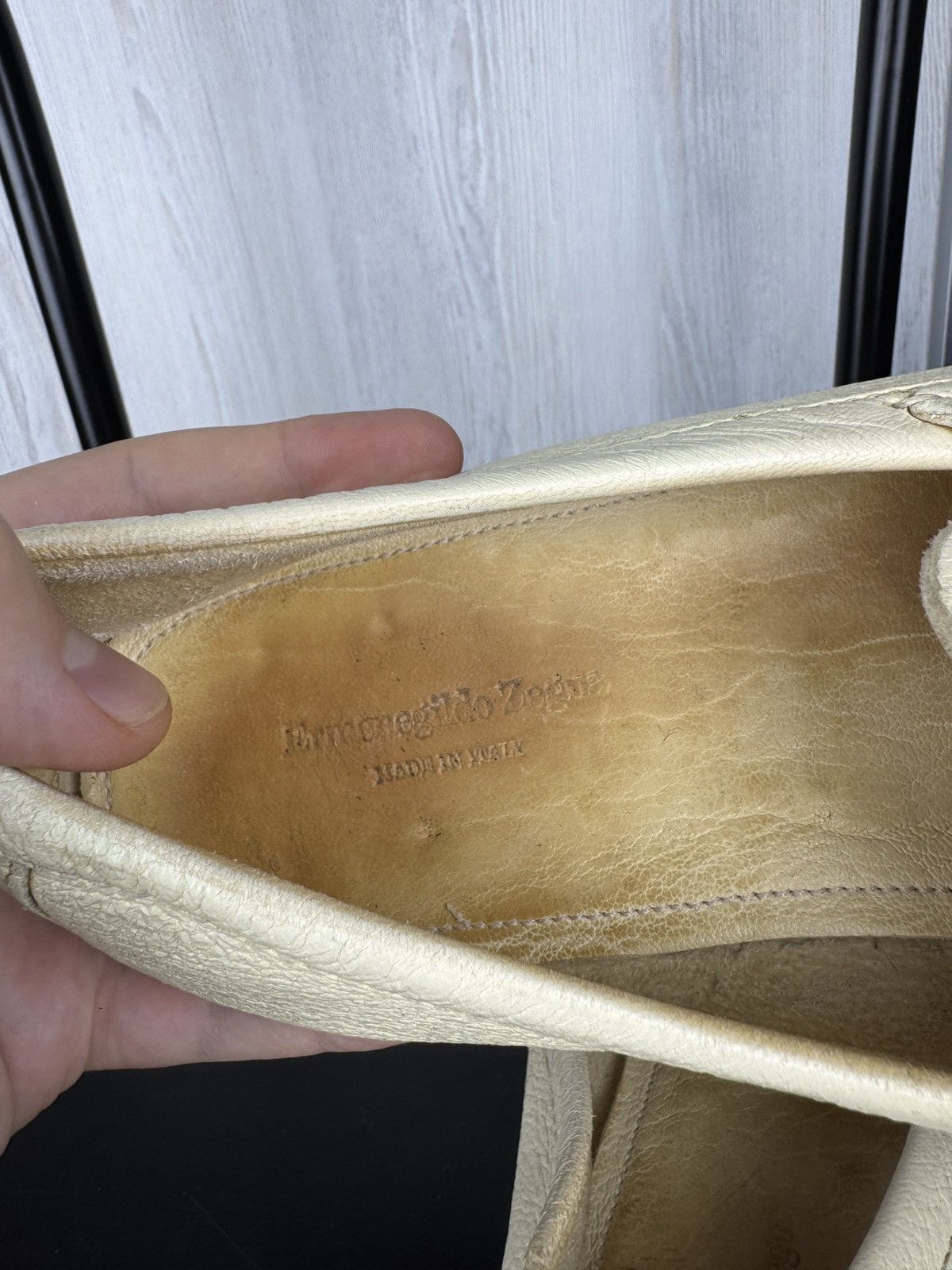 Ermenegildo Zegna Ermenegildo Zegna Ivory White Leather Classic Loafers 9.5EE Size US 10.5 / EU 43-44 - 17 Thumbnail