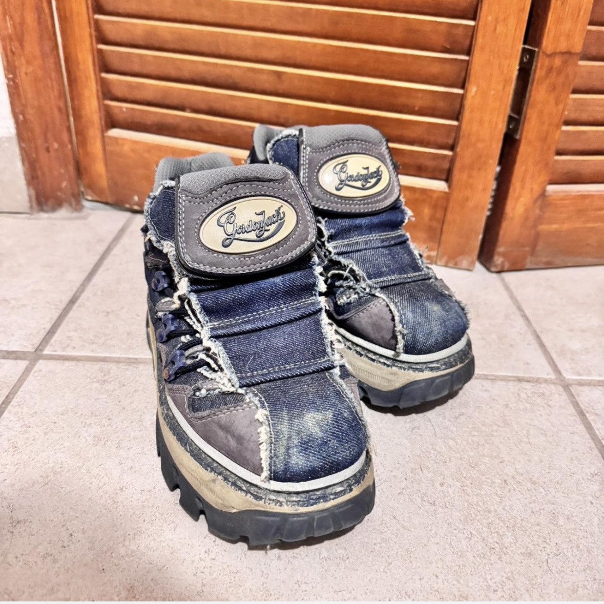 Vintage Gordon Jacks denim platform shoes Size US 7 / IT 37 - 1 Thumbnail