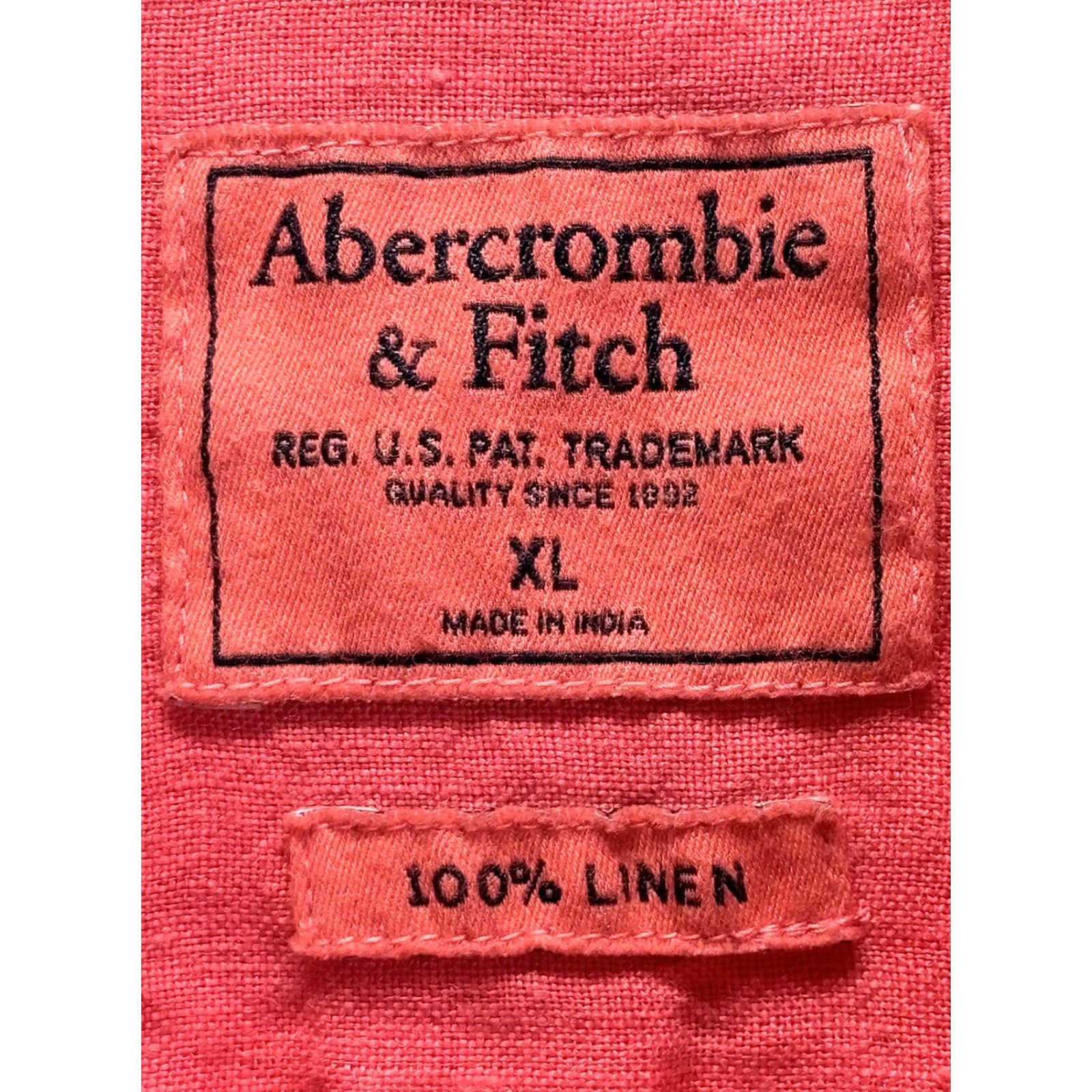 Abercrombie & Fitch VINTAGE Abercrombie & Fitch Linen Shirt Mens XL Pink Button-Down Beach Vacay - Mens XL Pink Linen Shirt Beach Vacay Button-Up Size US XL / EU 56 / 4 - 4 Thumbnail