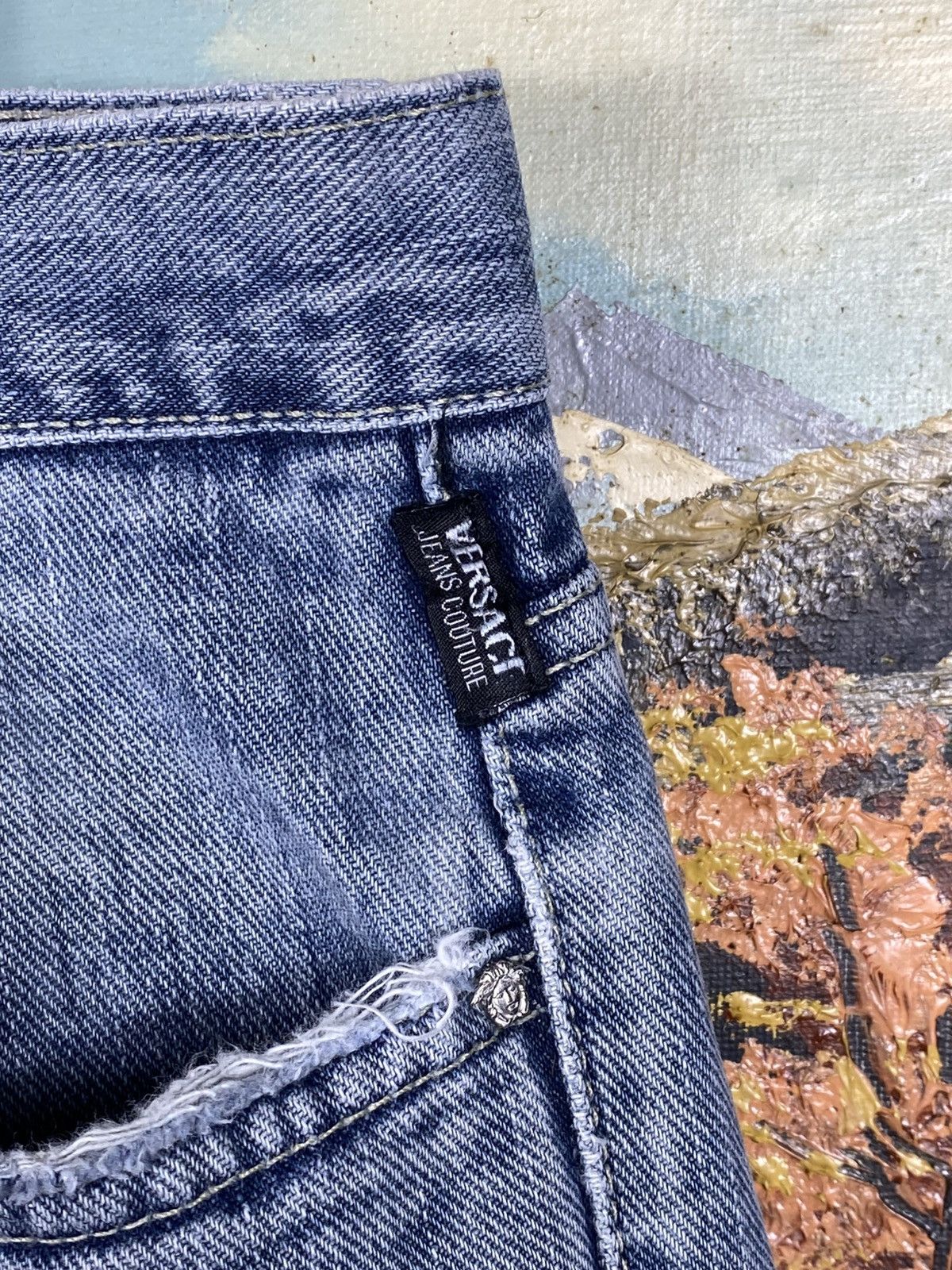 Versace Jeans Couture × Vintage Versace Jeans Couture Vintage Y2k Denim Jeans Trousers Pants Size US 40 / EU 56 - 7 Thumbnail