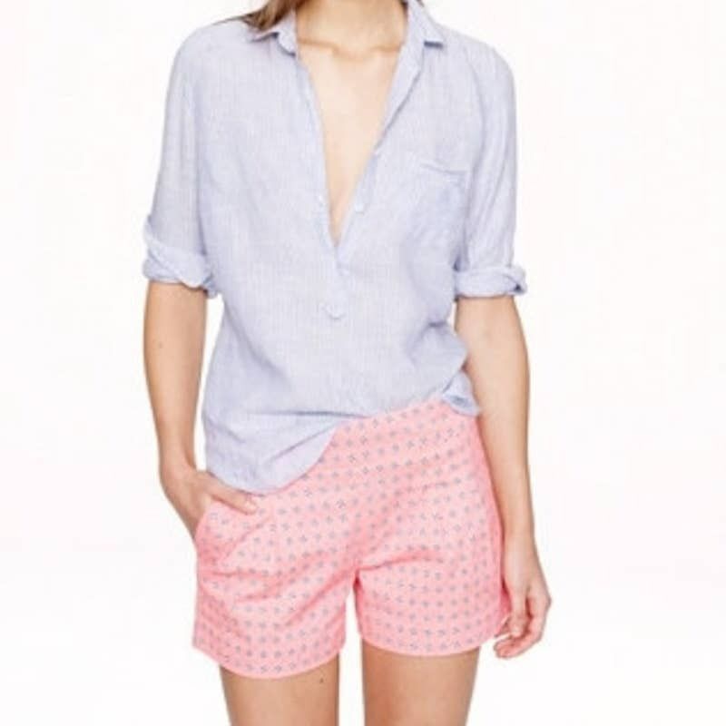 J.Crew J. Crew Pleated Floral Foulard Shorts | Neon Pink | Size 2 Size 26" / US 2 / IT 38 - 2 Thumbnail