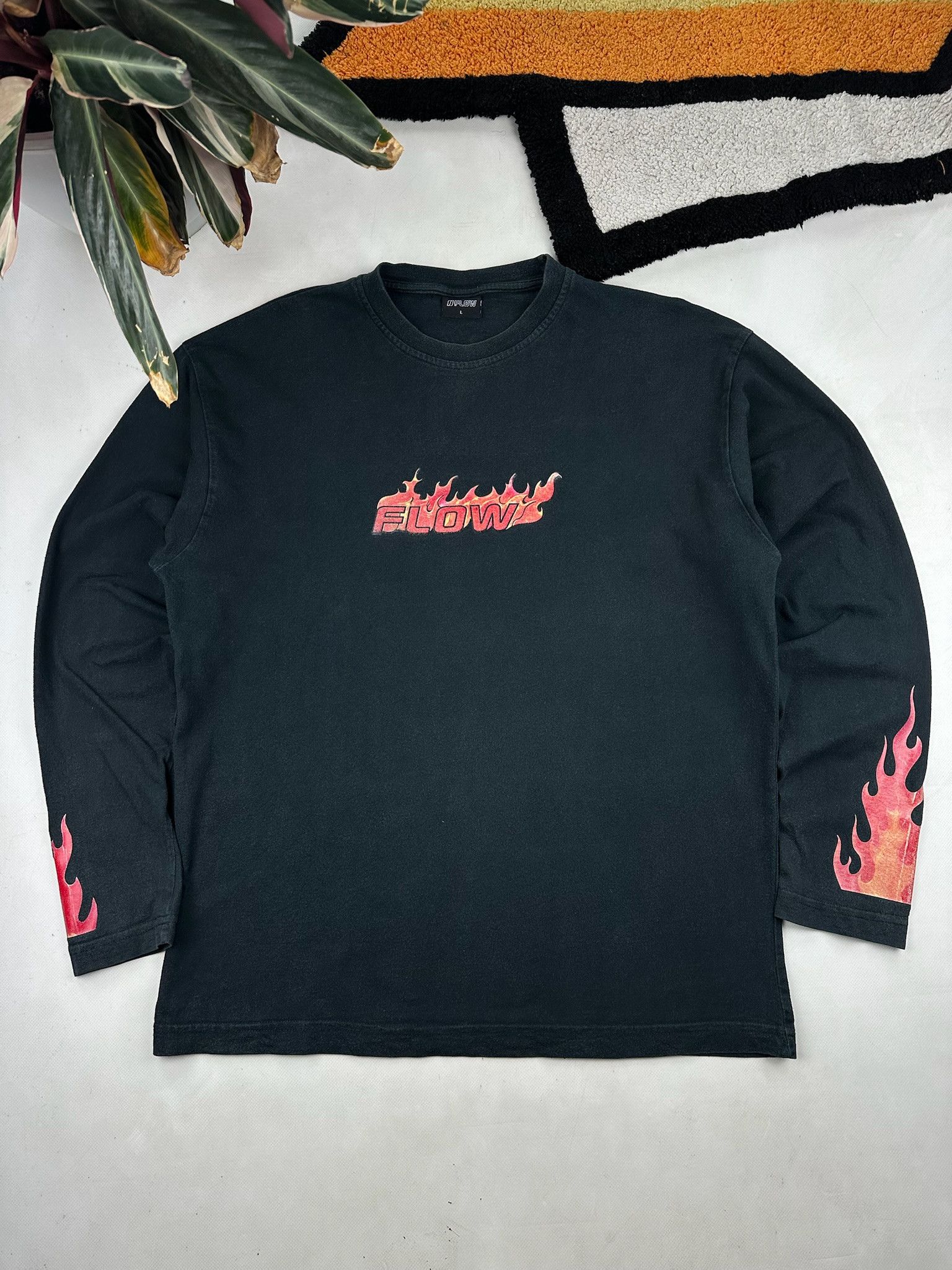 Vintage Vintage Flame LongSleeve Shirt skate y2k Size US XL / EU 56 / 4 - 5 Thumbnail