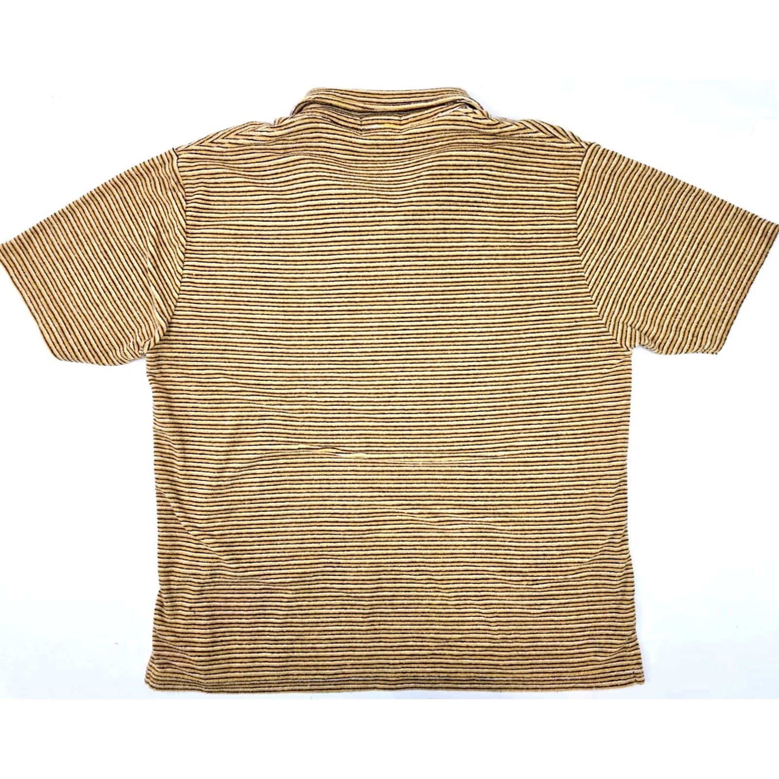 American Eagle Outfitters VINTAGE American Eagle Polo Shirt Men L Yellow Striped Chenille Terry Plush Earthy Old School Logo AE MENS Polo Size US L / EU 52-54 / 3 - 7 Thumbnail