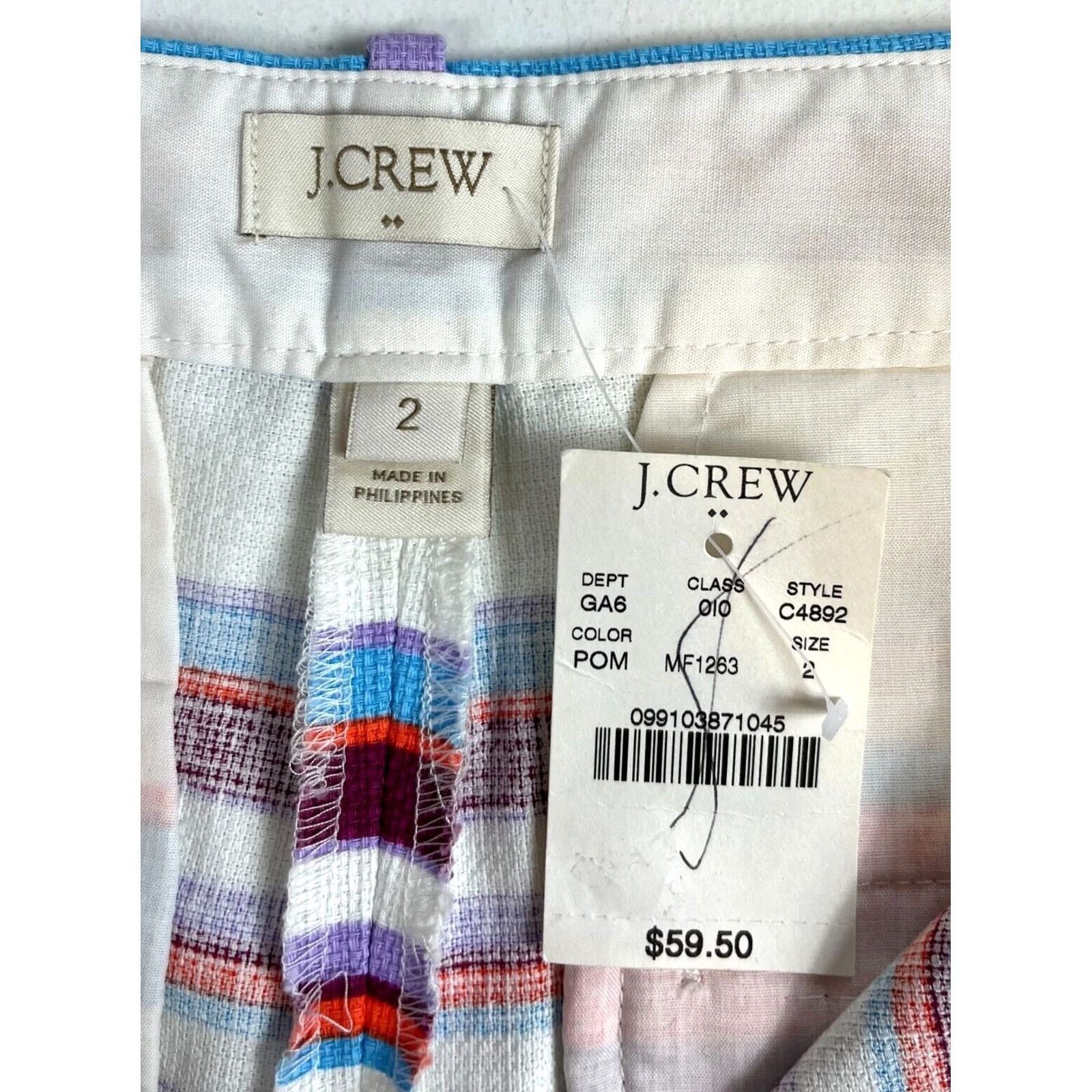 J.Crew NWT J.CREW Multicolor Striped Midrise Shorts XS-XL Womens Shorts Sz 2 City Classic Chino Size 40" / US 18 - 6 Thumbnail
