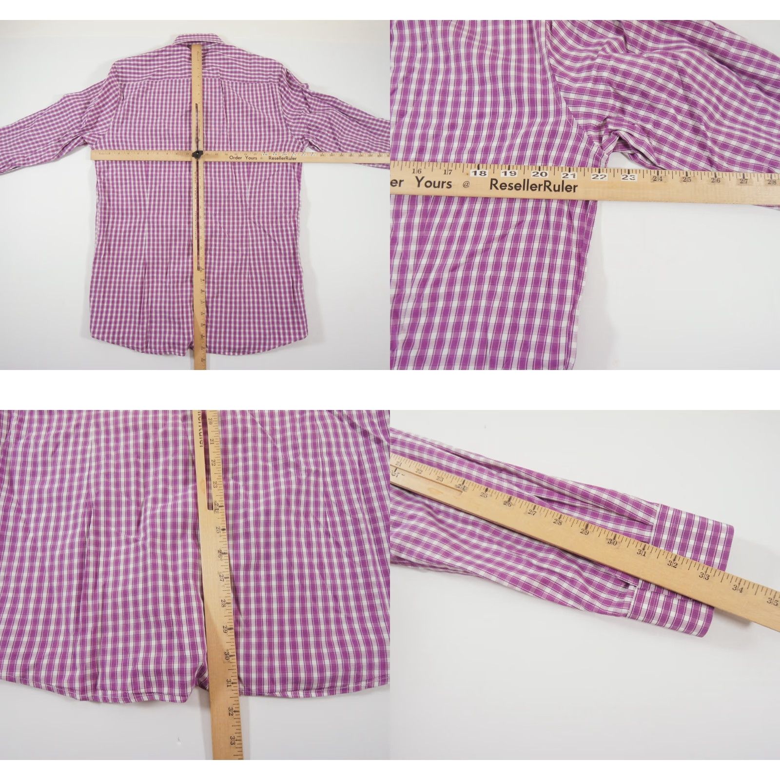 Robert Graham VINTAGE Robert Graham X Shirt Mens 43 17 Purple Button Up Long Sleeve Tailored Fit Check Mens Size US XL / EU 56 / 4 - 8 Thumbnail