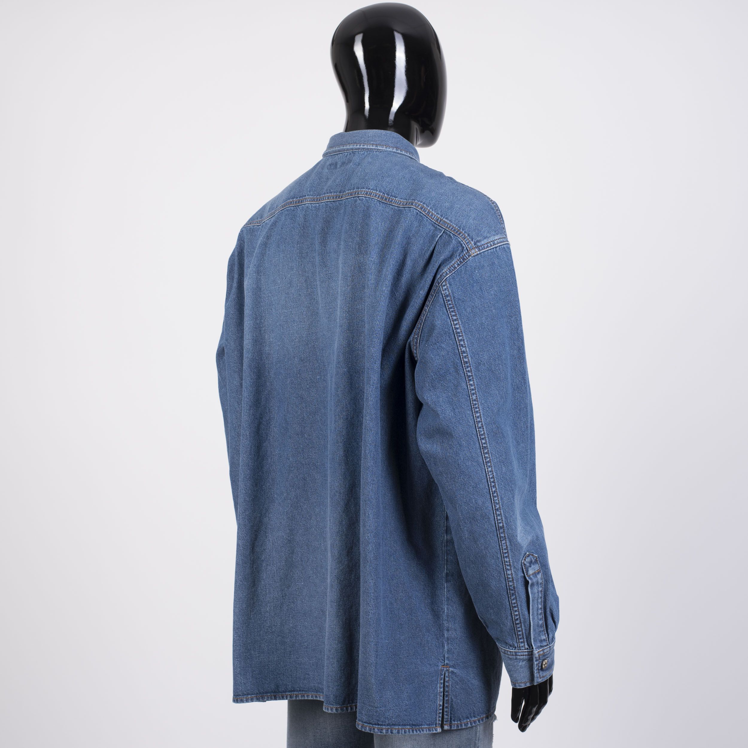 Balenciaga I Love Techno Embroidered Oversized Denim Shirt Size US S / EU 44-46 / 1 - 5 Thumbnail