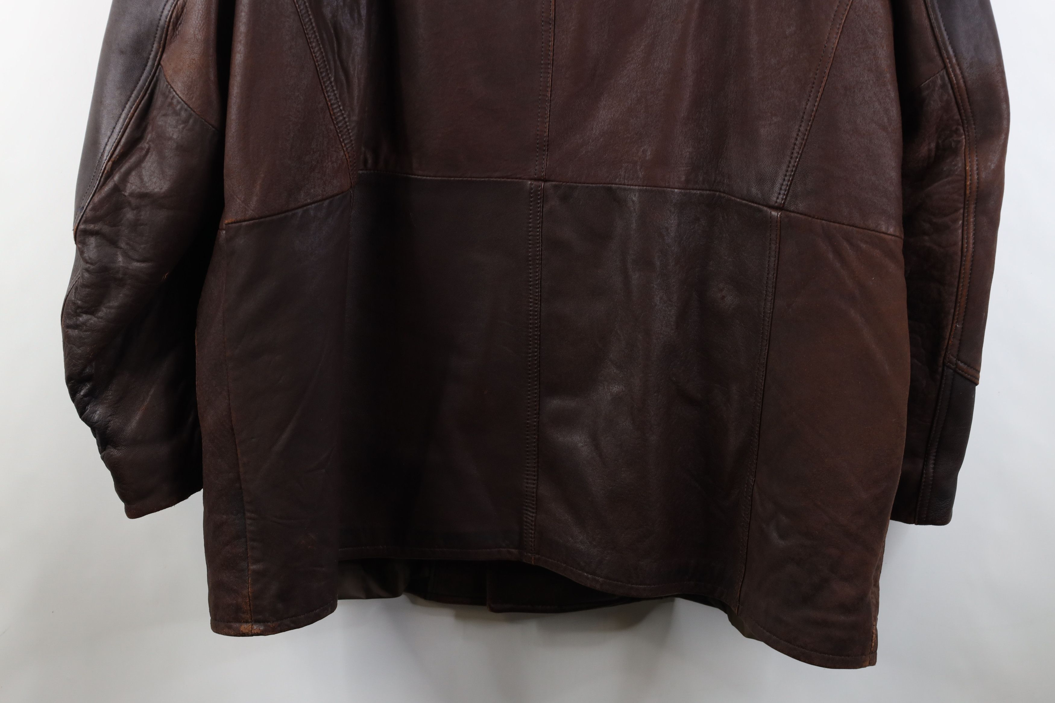 Vintage Vintage 90s Streetwear Leather Rancher Jacket Brown USA Size US XXL / EU 58 / 5 - 15 Thumbnail