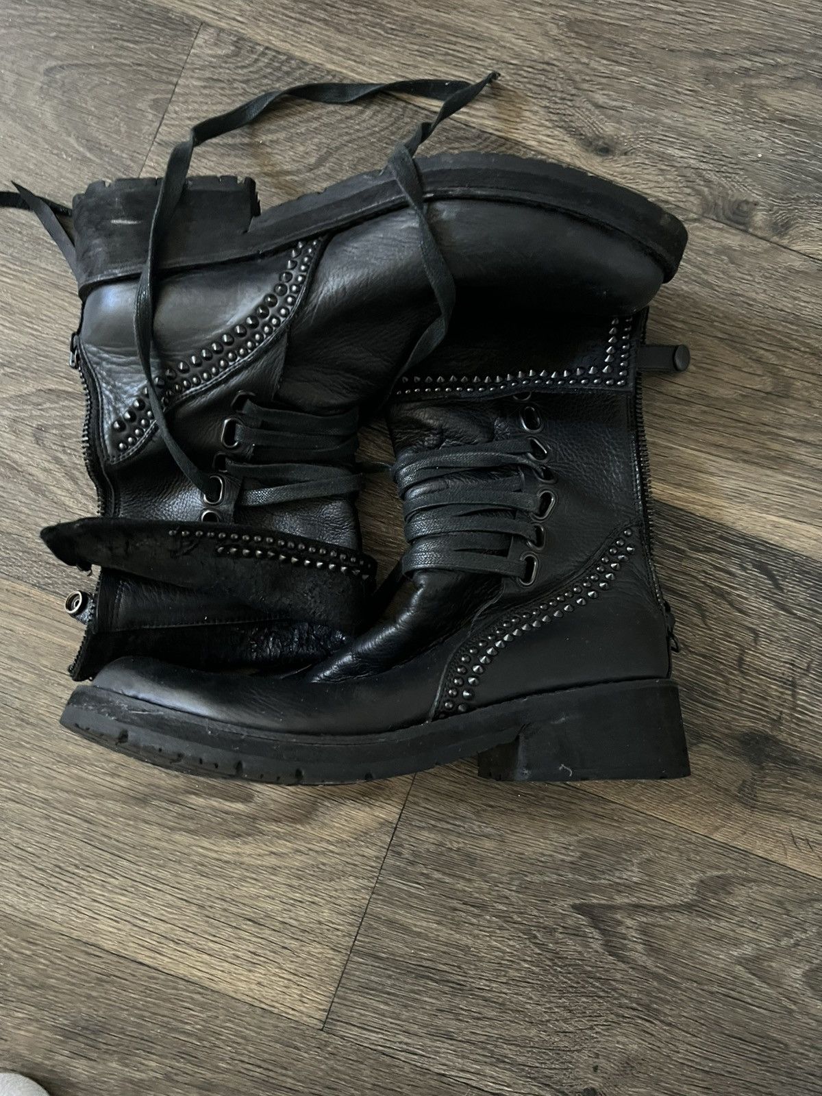 KMRii Kmrii leather crush long boots | Grailed