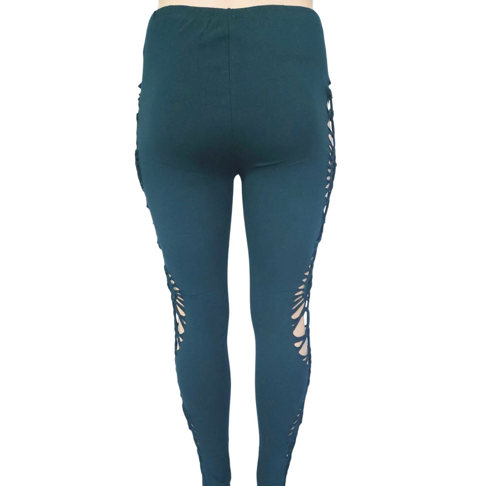 Other EMERALD VINES- 3XL - Leggings - Deep Green w/ Cute Side Cuts Size 42" / US 20 - 6 Thumbnail