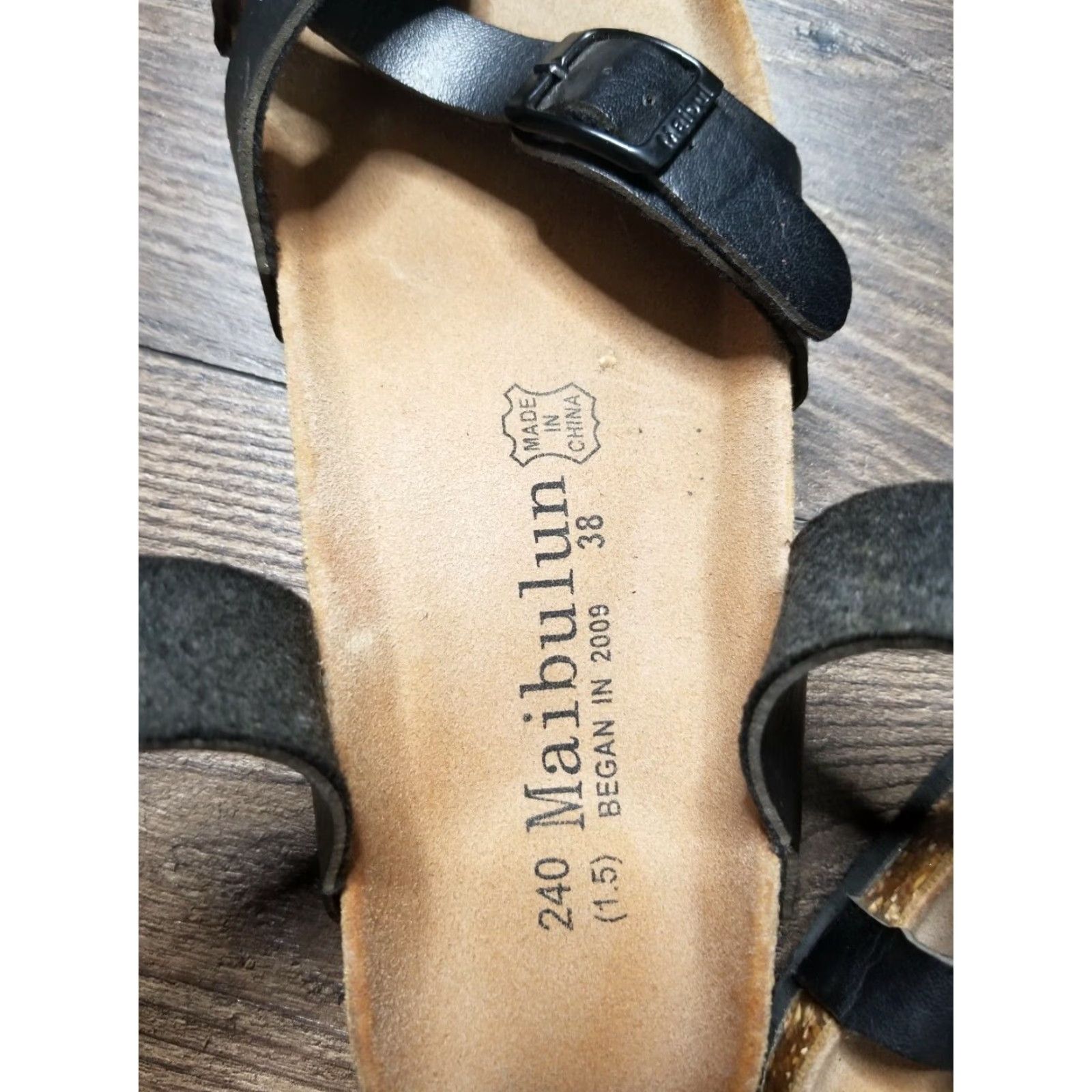 Vintage Maibulun Women's Black Crisscross Ankle Sandals EU 38 US 7 M Synthetic Slide Size US 7 / IT 37 - 2 Thumbnail